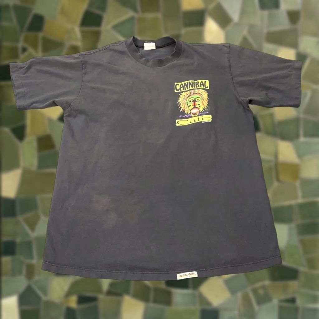 Vintage VINTAGE Crazy Shirts Cannibal Cafe T-Shirt Mens Medium Black Hawaii Graphic 90s USA Size US M / EU 48-50 / 2 - 1 Thumbnail