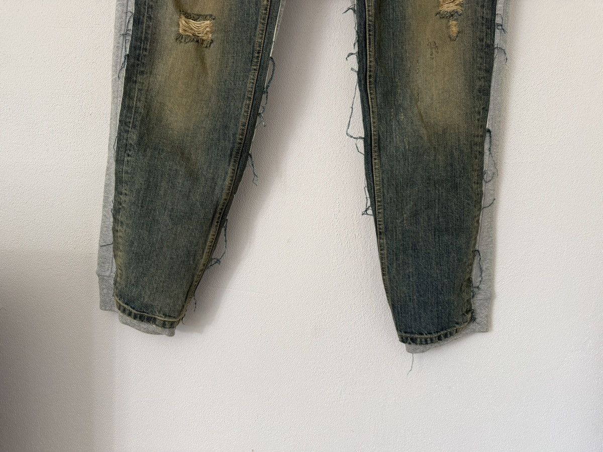 Dolce & Gabbana Distressed Hybrid Denim Sweatpants with Raw Edges Size US 34 / EU 50 - 4 Thumbnail