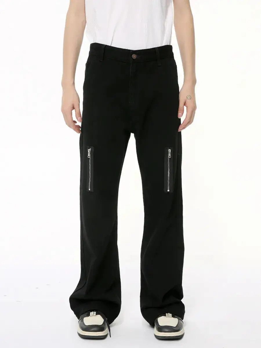Japanese Brand Retro loose zipper patchwork micro flared jeans Size US 32 / EU 48 - 6 Thumbnail