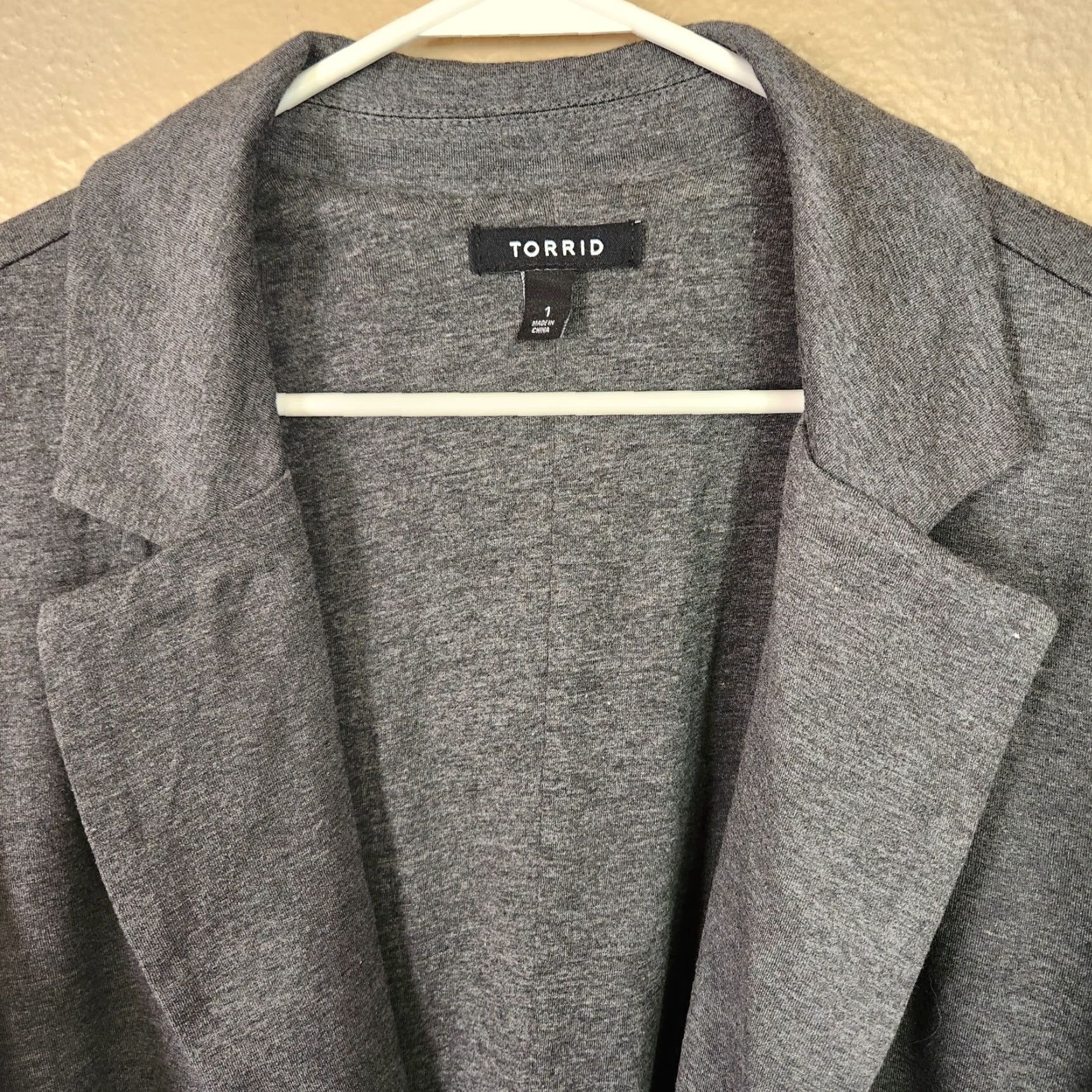 Torrid Torrid Blazer Shirt 1X Gray Jersey Knit Open Front Lightweight Lined Pockets Women Size XL / US 12-14 / IT 48-50 - 5 Thumbnail