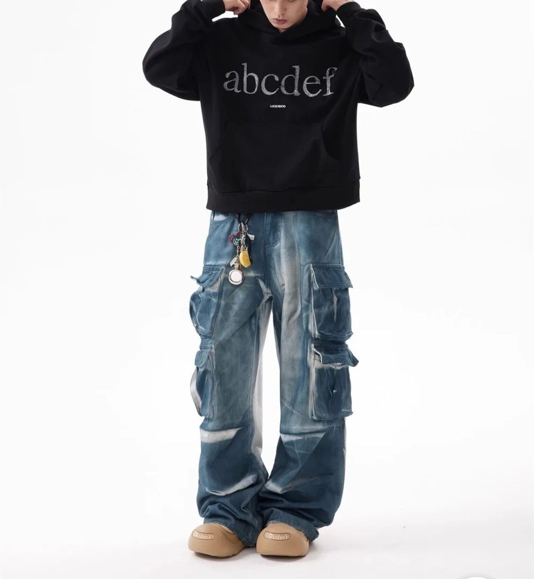 Japanese Brand Retro Tie Dye Gradual Change Structure Pocket Jeans Size US 29 - 3 Thumbnail
