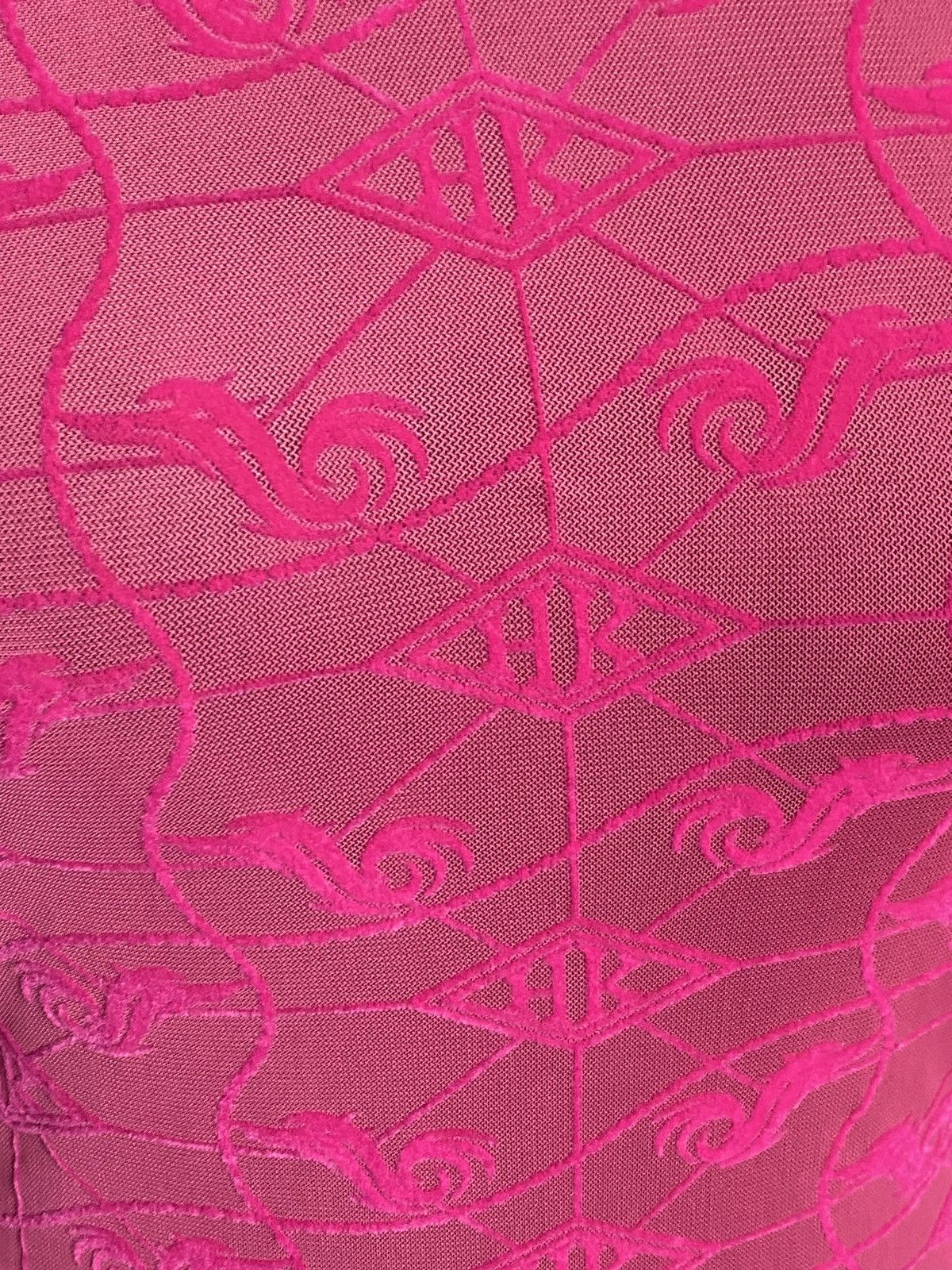 Han Kjobenhavn Han Kjobenhavn Pink Sheer Mesh Monogram Long Sleeve Top 36 Size XS / US 0-2 / IT 36-38 - 6 Thumbnail