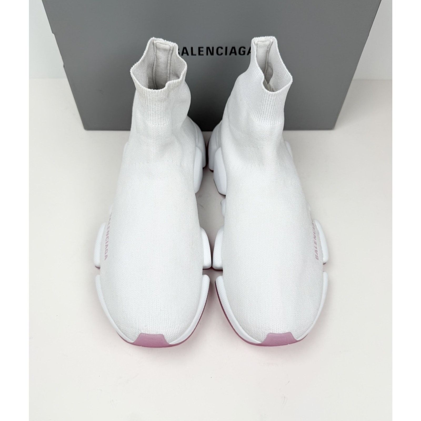 Balenciaga Size 40EU/10W - Balenciaga White/Pink Speed NEW Size US 10 / IT 40 - 3 Thumbnail