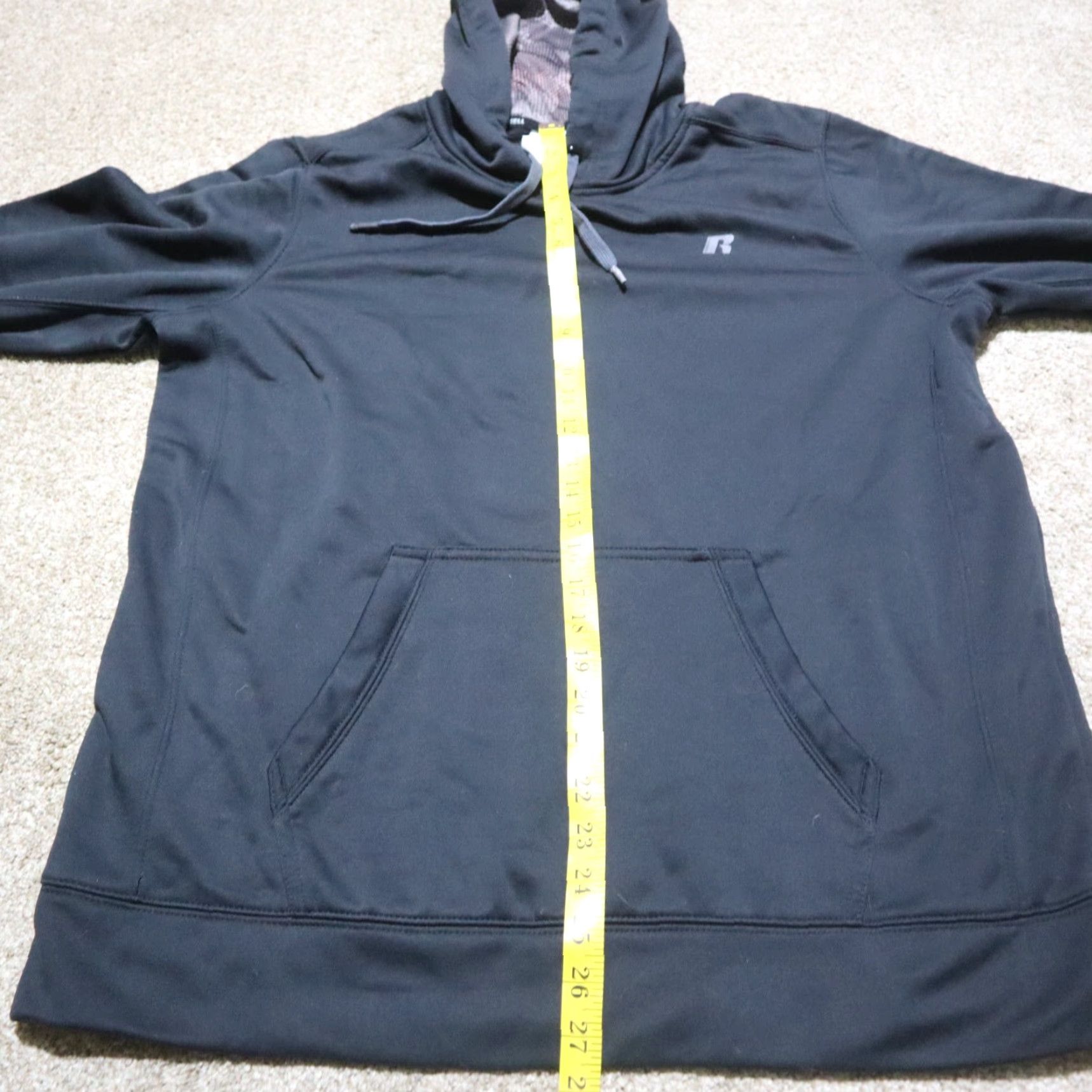 Logo 7 Russell Hoodie Full Zip Long Sleeve Black Logo Fleece Lined Sweater Mens L Large Size US L / EU 52-54 / 3 - 6 Thumbnail