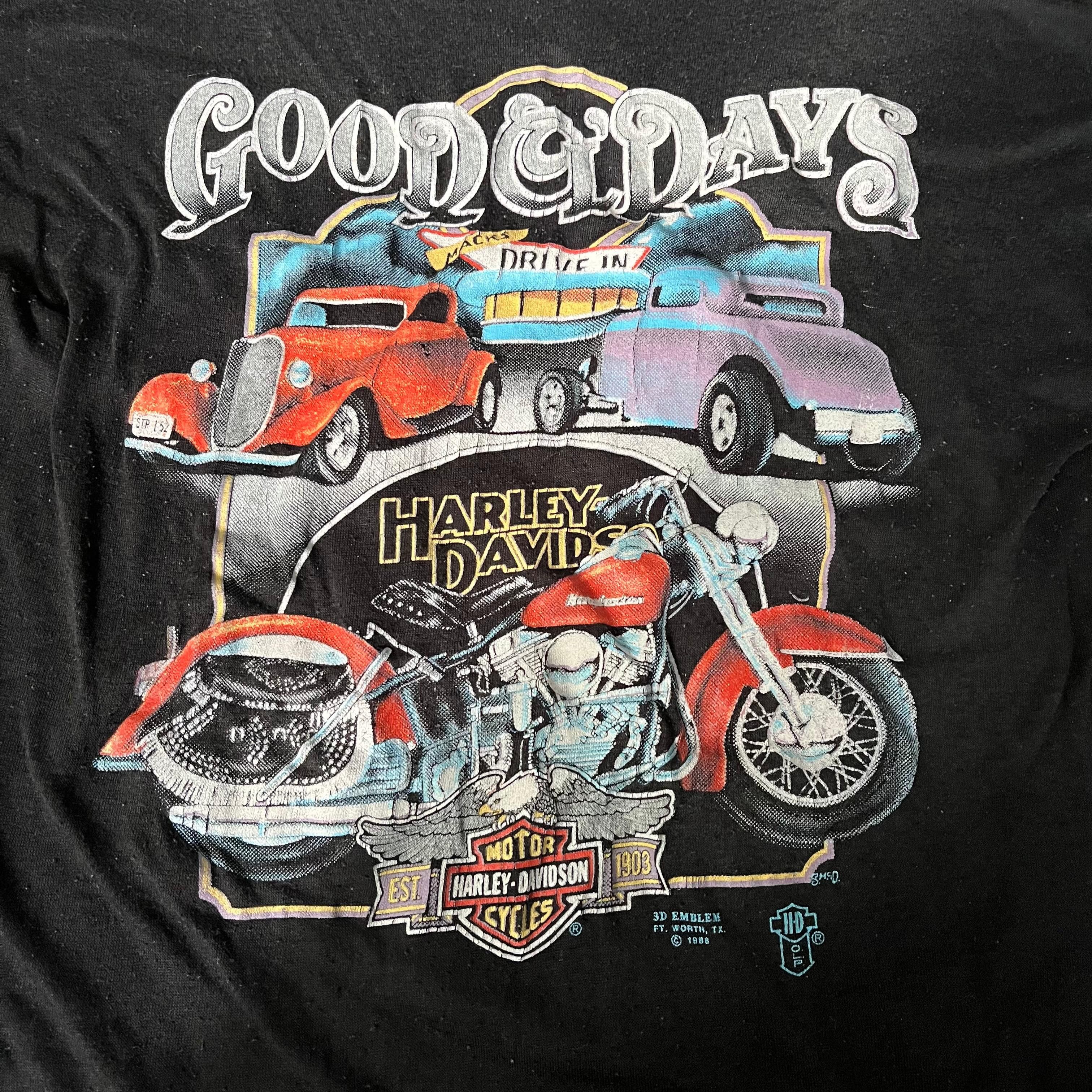 Harley Davidson Vintage 80s 3D Emblem Harley Davidson "Good Oldays" Size US M / EU 48-50 / 2 - 3 Thumbnail