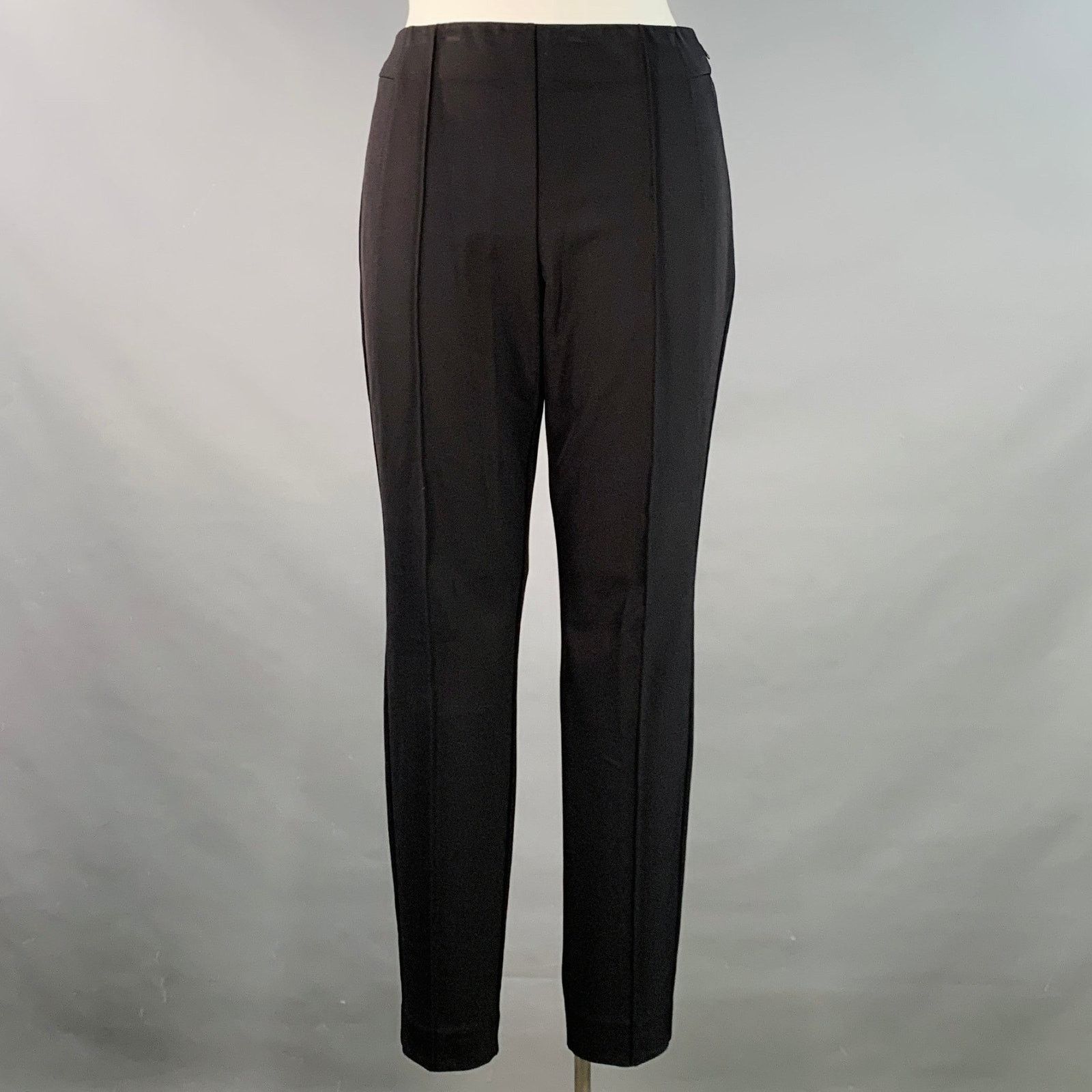 Lafayette 148 Gramercy Black Polyamide Blend Side Zipper Dress Pants Size 34" / US 12 / IT 48 - 1 Thumbnail