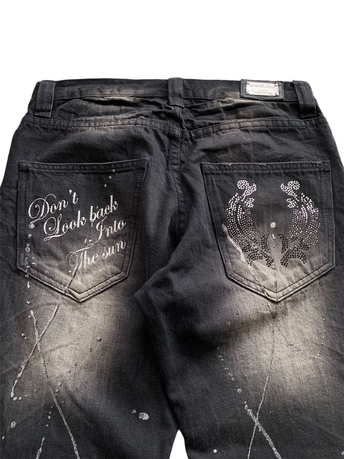 If Six Was Nine × Japanese Brand × Le Grande Bleu (L.G.B.) Semantic design splatter flare jeans Size US 31 - 6 Thumbnail