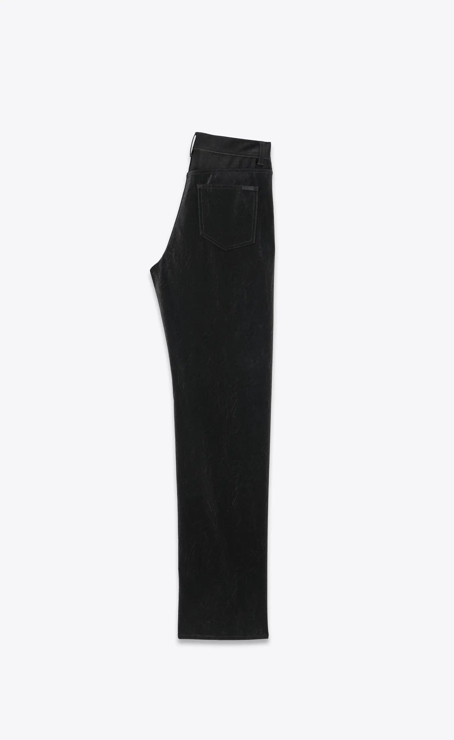 Saint Laurent Paris o1s1wg110225 760009 Long Extreme Baggy Jeans Crinkle Black Size 31" - 2 Thumbnail