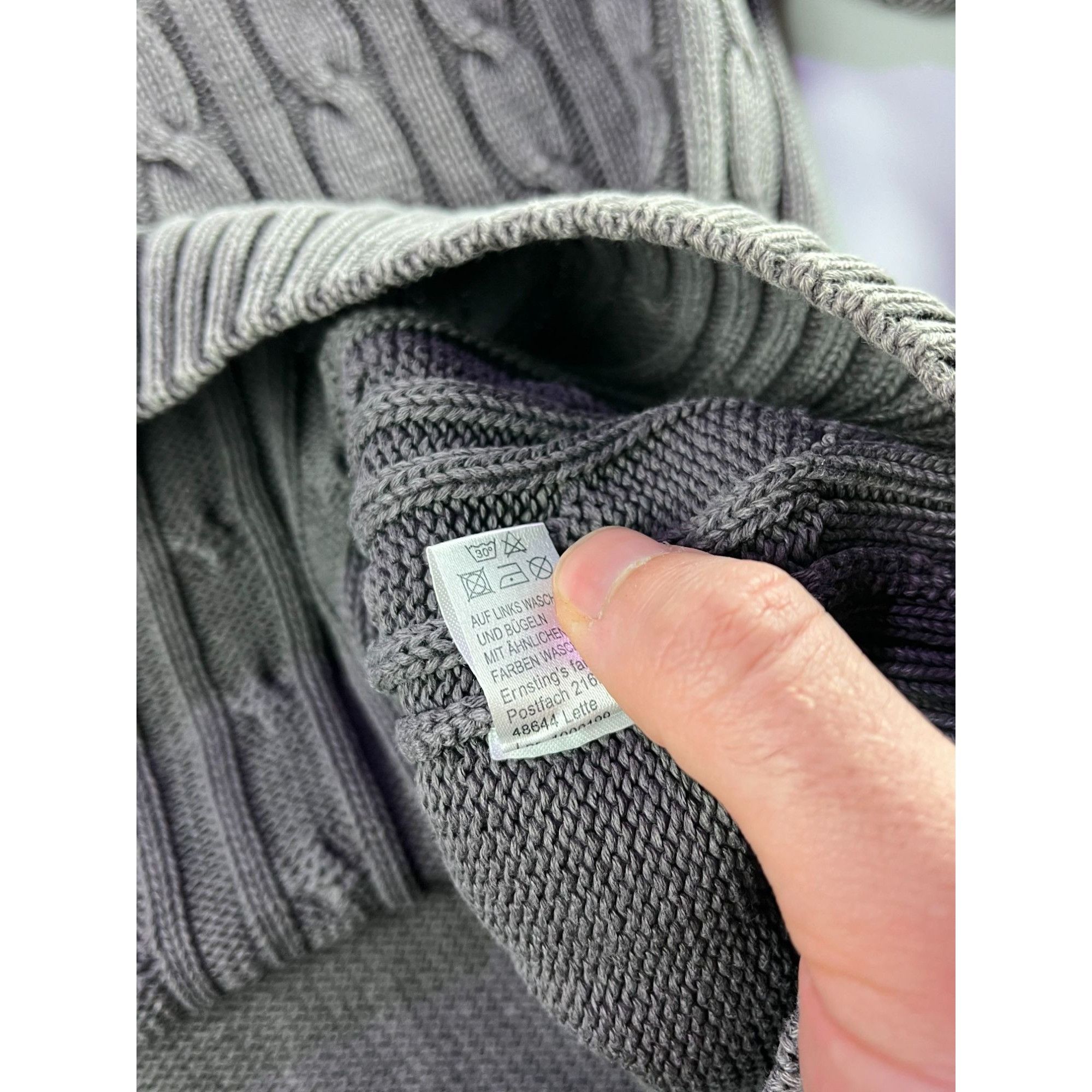 Vintage Vintage Heavy Knit Gray Cable Half-Zip Sweater Size US XL / EU 56 / 4 - 7 Thumbnail