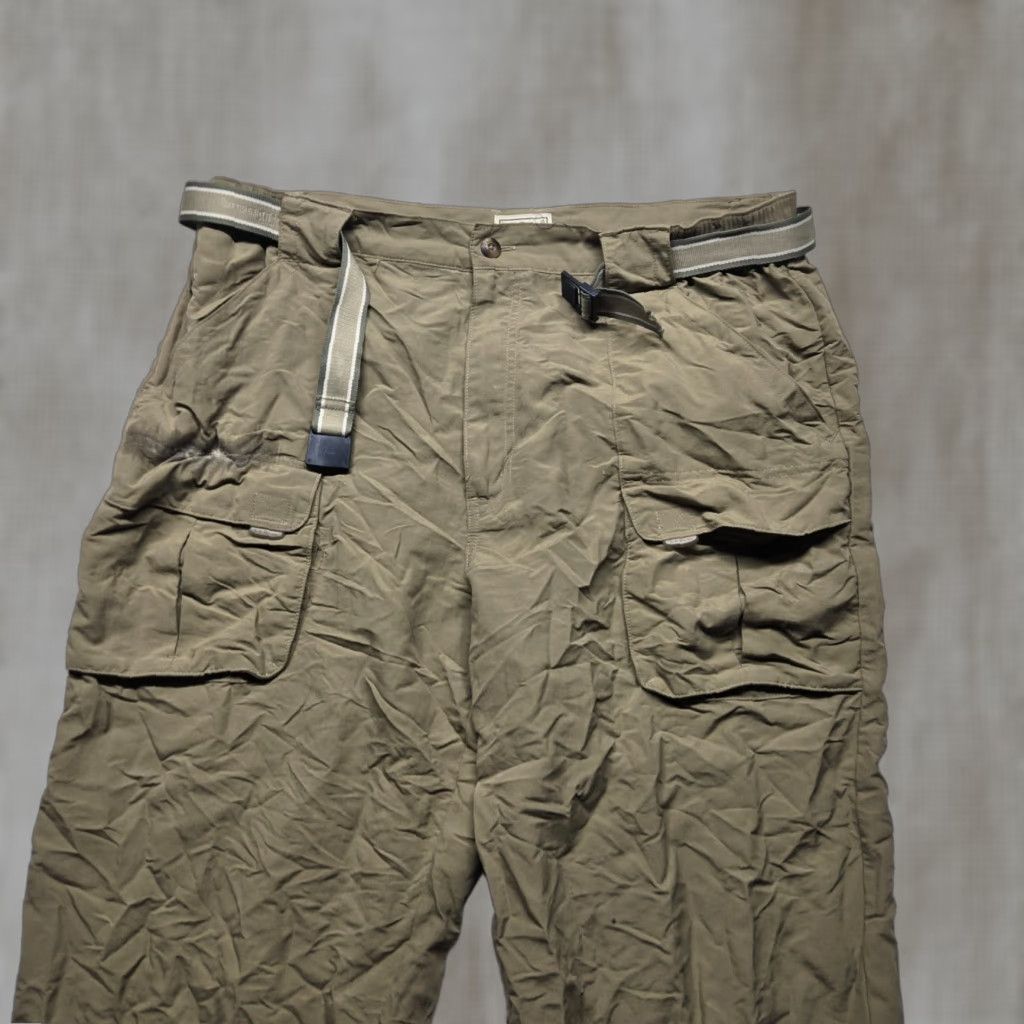 Vintage L.L. Bean Nylon Beige Khaki Belted Pants Cargo Pocket Size US 33 - 1 Thumbnail