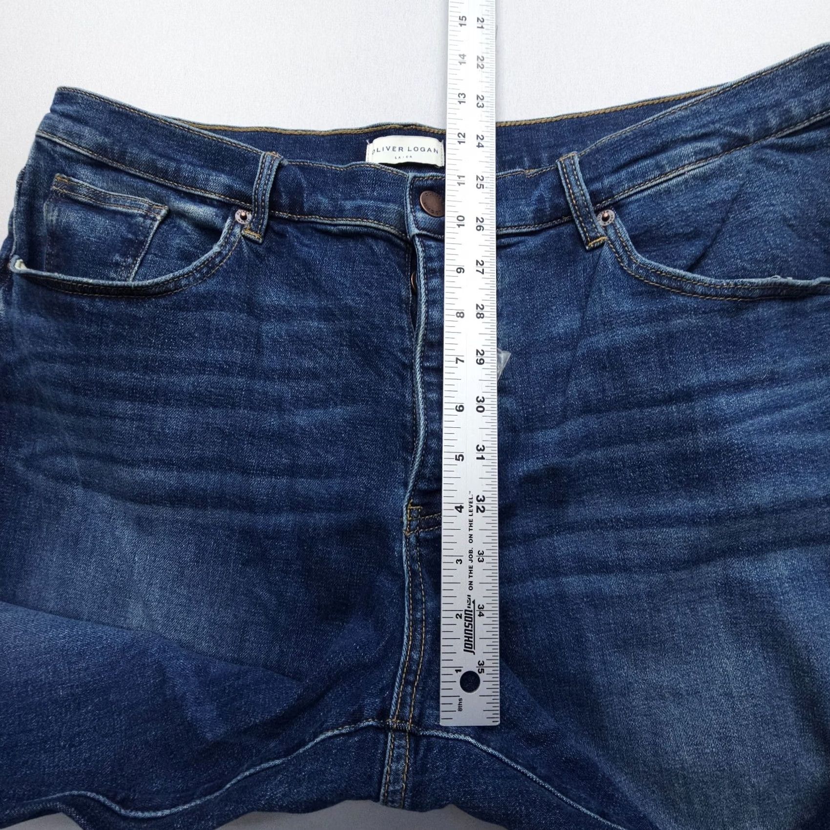 Olive VINTAGE Oliver Logan Ludlow Relaxed Jeans 34 Button Fly Mid Dark Blue 5-Pocket Womens Mens Size 24" / US 00 / IT 34 - 4 Thumbnail