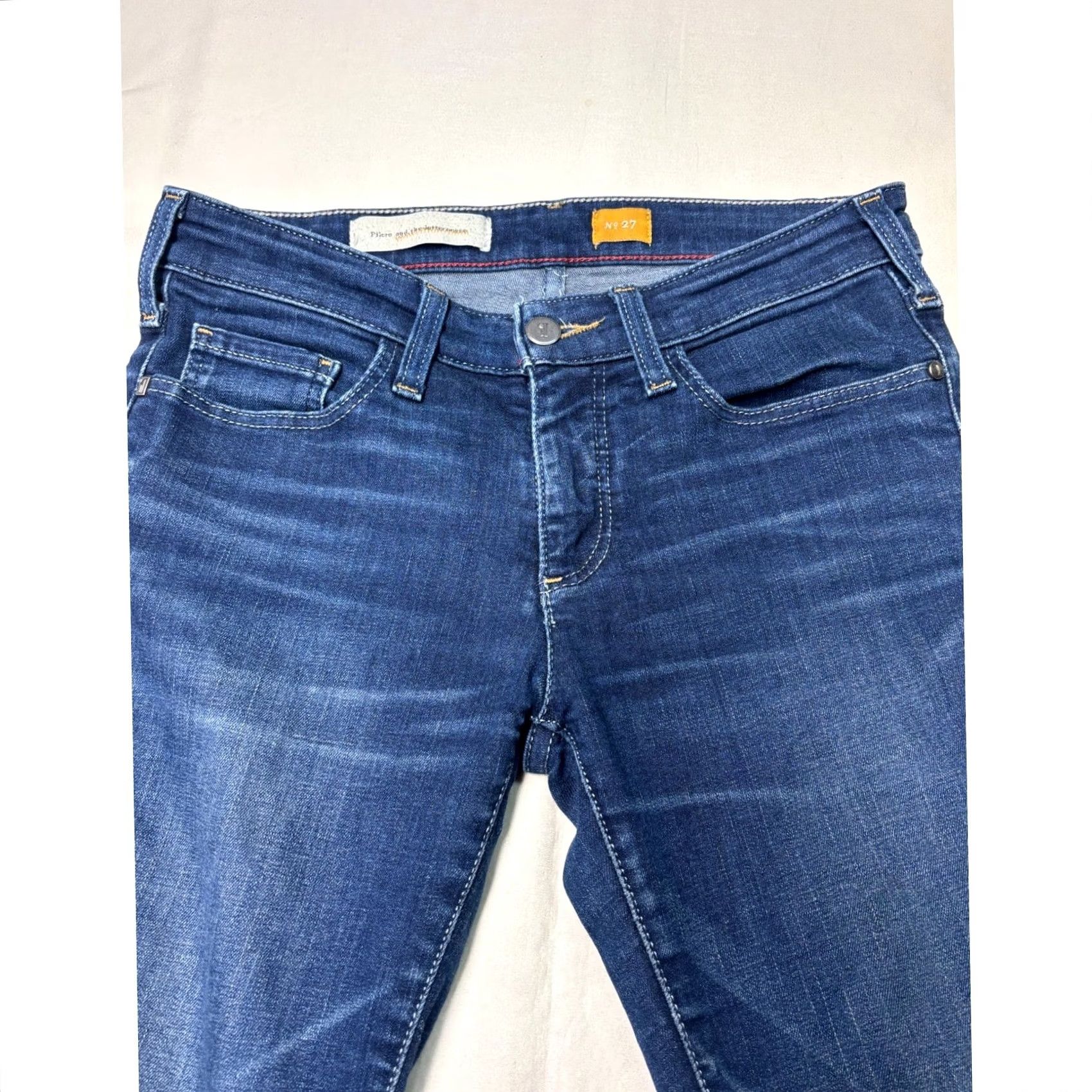 Vintage Pilcro and the Letterpress Jeans Women Denim Slim Blue Wash 28x28 Stretch Distressed Pockets Zip Button Mid Rise 5-Pocket Mexi c o n Size 28" / US 6 / IT 42 - 2 Thumbnail