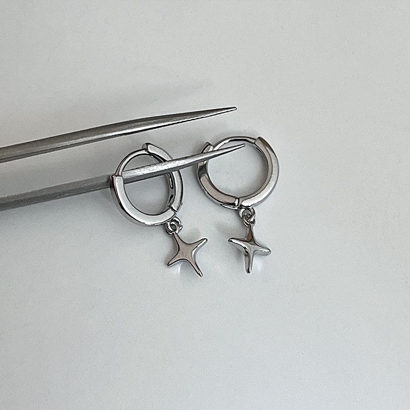 Jewelry × Sterling Silver Cross One pairs Crazy Earrings Gothic Punk Chrome Jewelry Size ONE SIZE - 3 Thumbnail