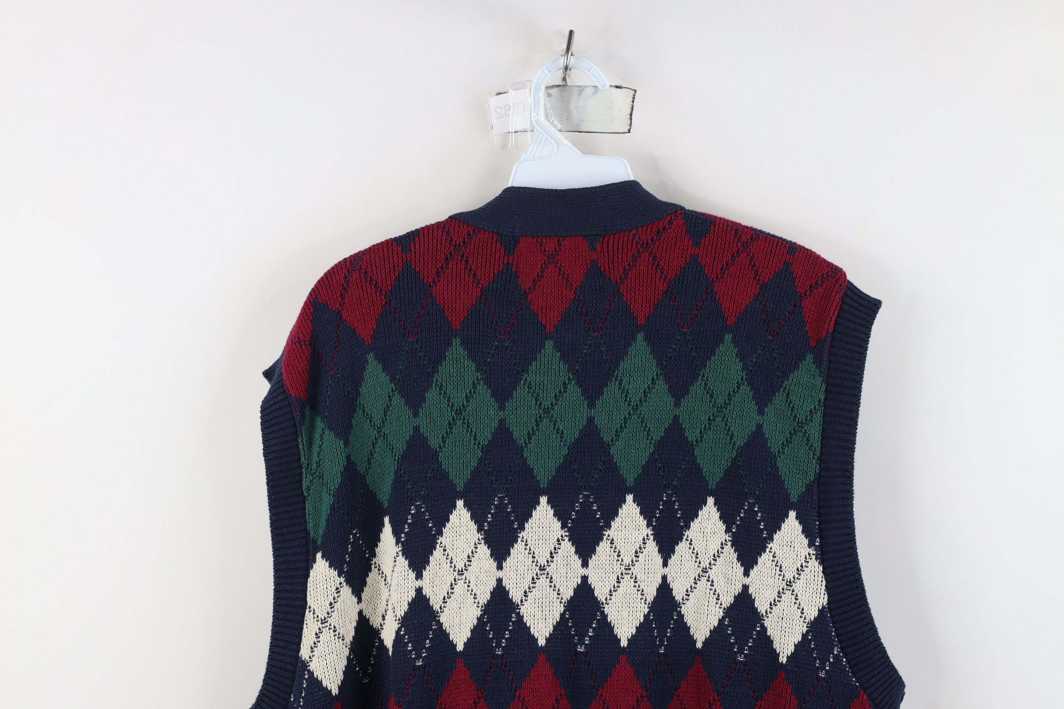 Vintage Vintage 90s Streetwear Argyle Diamond Knit Sweater Vest USA Size US L / EU 52-54 / 3 - 12 Thumbnail