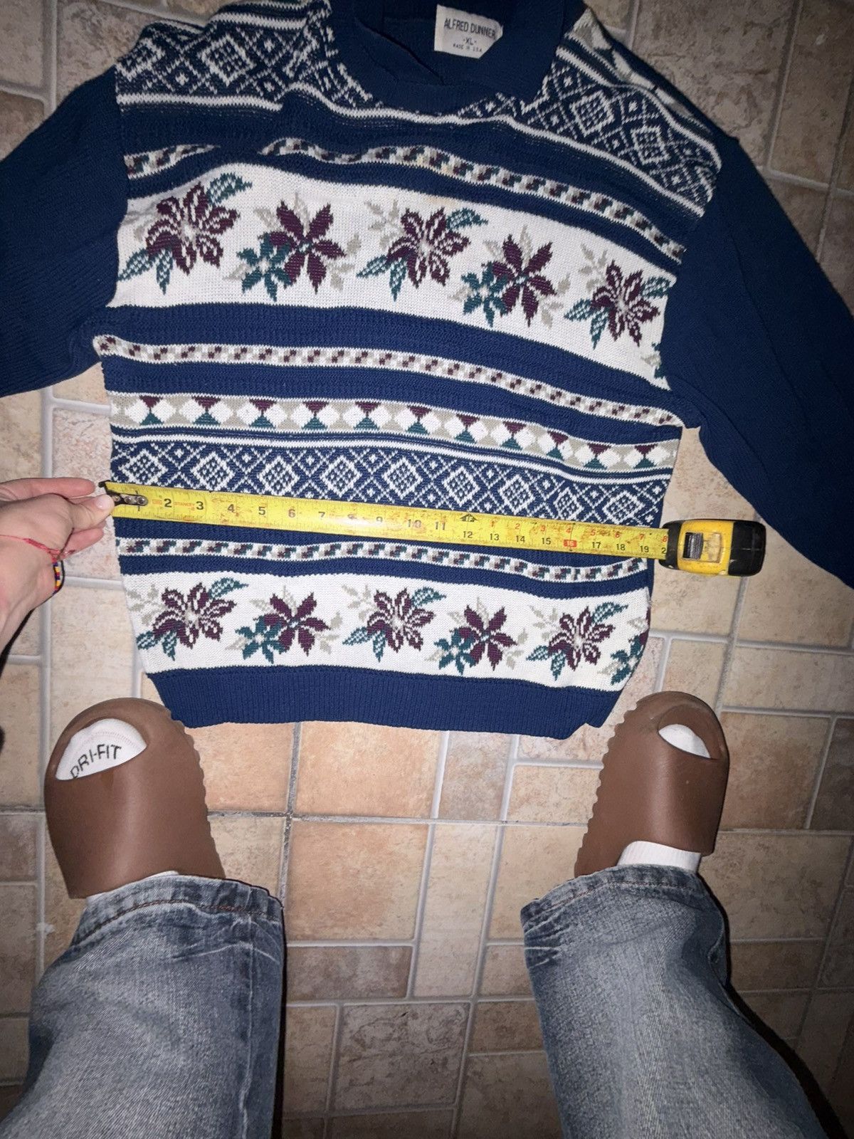 Alfred Dunhill Alfred Dunner Floral Patterned Knit Sweater! Size XL / US 12-14 / IT 48-50 - 5 Thumbnail