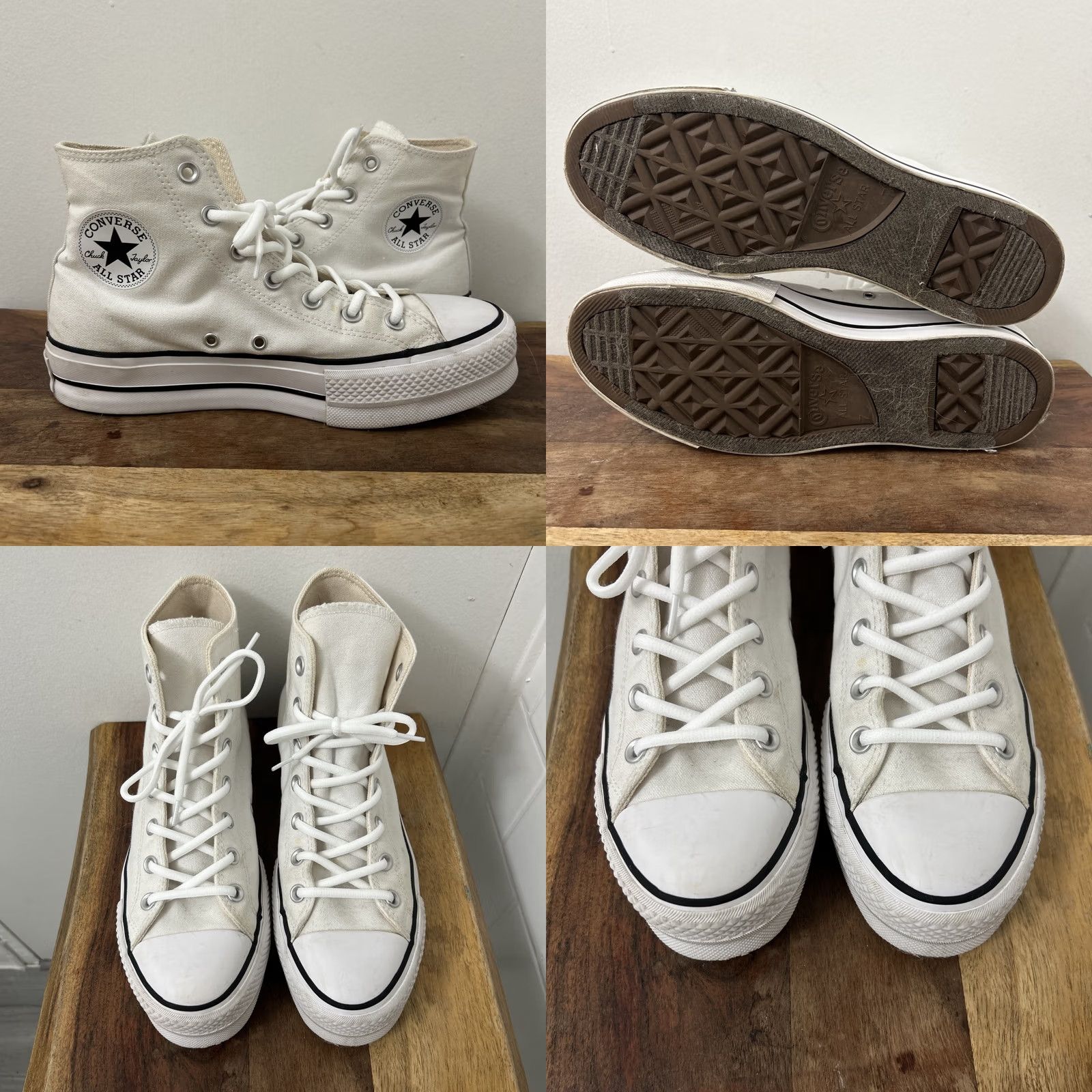 Converse VINTAGE Converse Chuck Taylor All Star Platform Womens Size 9 White Canvas Sneaker Stars Mens Womens Girls Size US 7 / IT 37 - 8 Thumbnail