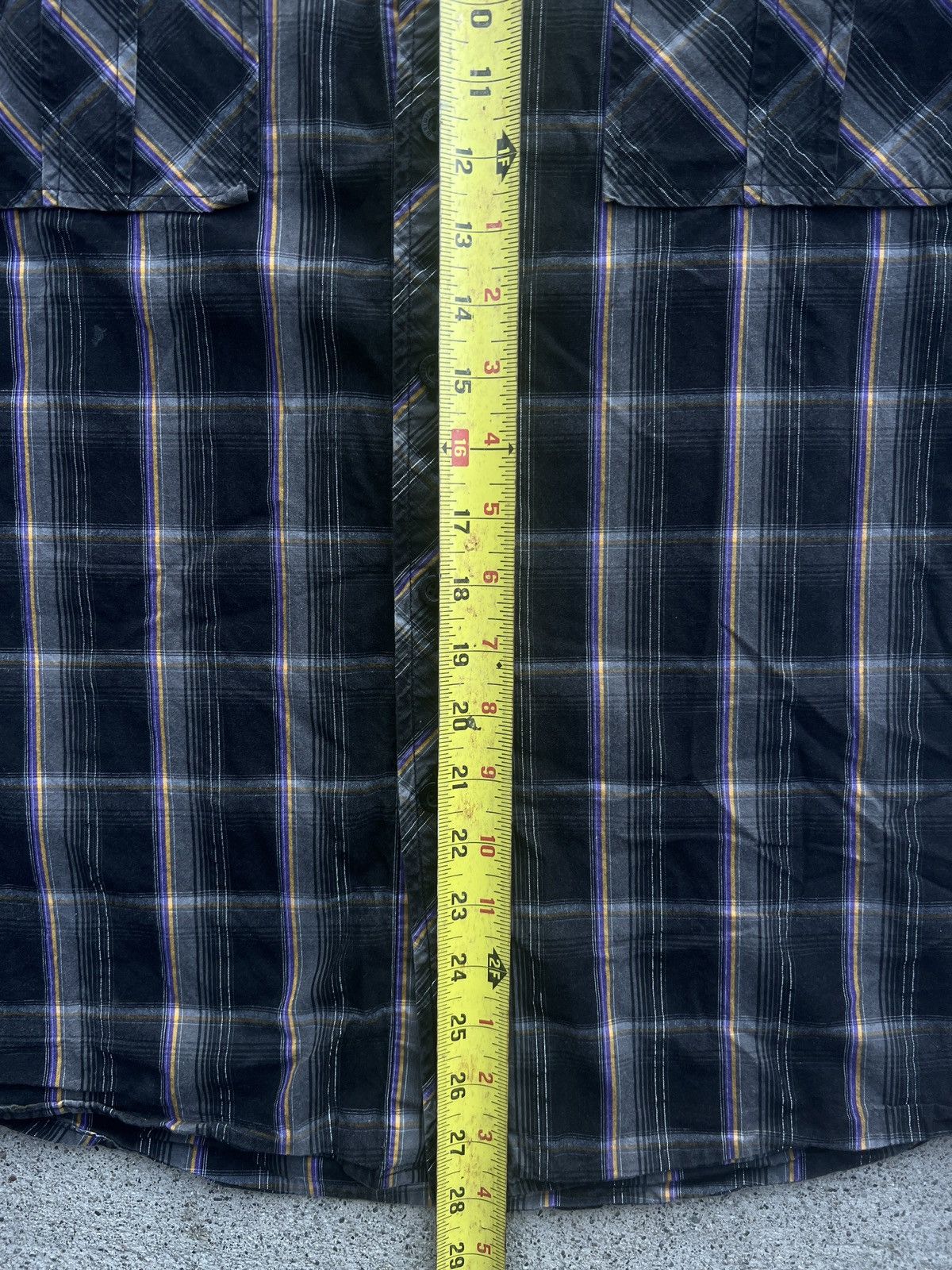 Affliction × Chemistry × Southpole Vintage Y2K Southpole Black/Purple/Yellow Plaid Flannel Sz L Size US L / EU 52-54 / 3 - 4 Thumbnail