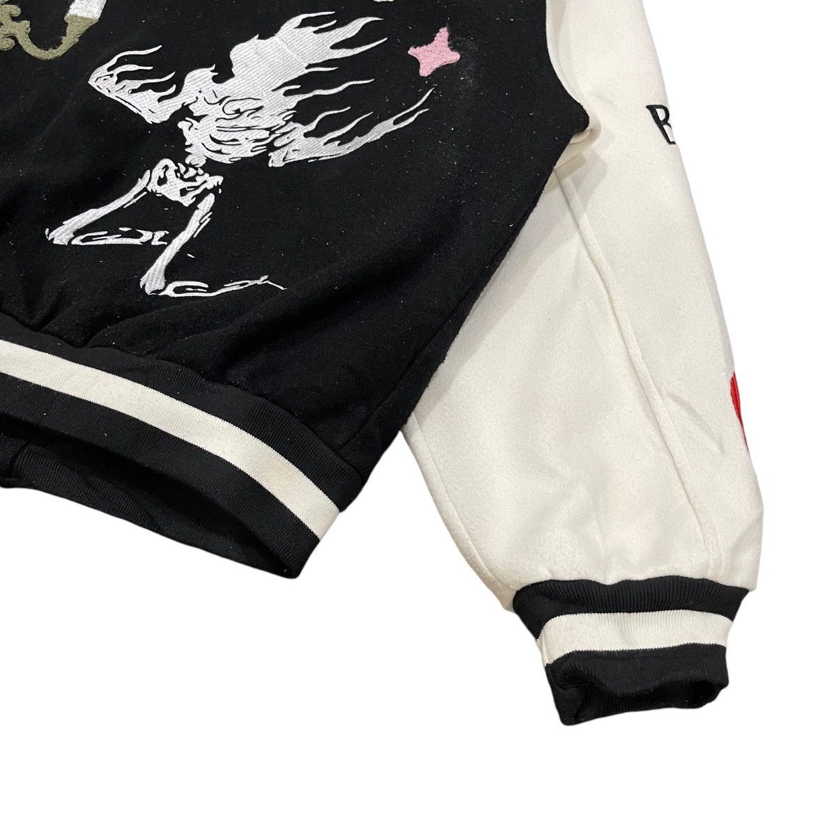 Japanese Brand Black Air Wool Snap Button Varsity Bomber Jacket Size US L / EU 52-54 / 3 - 14 Thumbnail