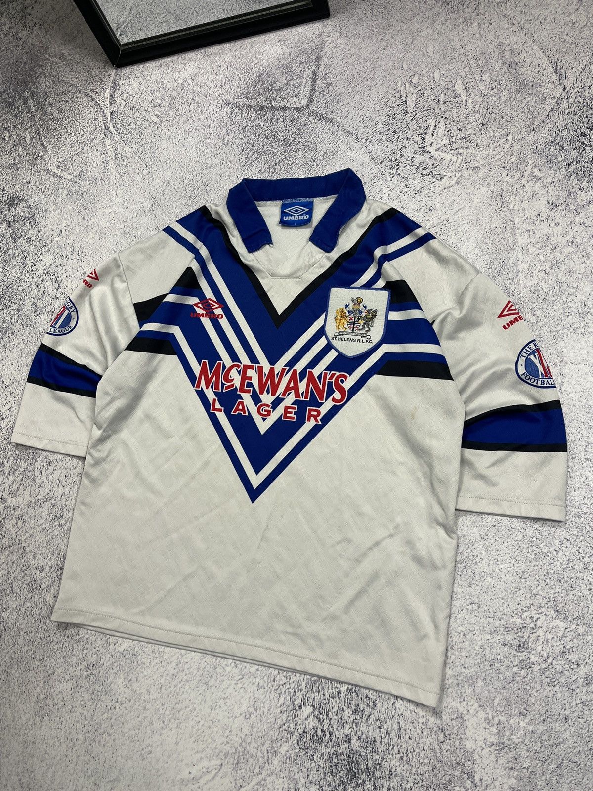 Vintage Vintage 1991/93 St Helens Umbro Rugby Jersey Shirt Rare Size US L / EU 52-54 / 3 - 4 Thumbnail