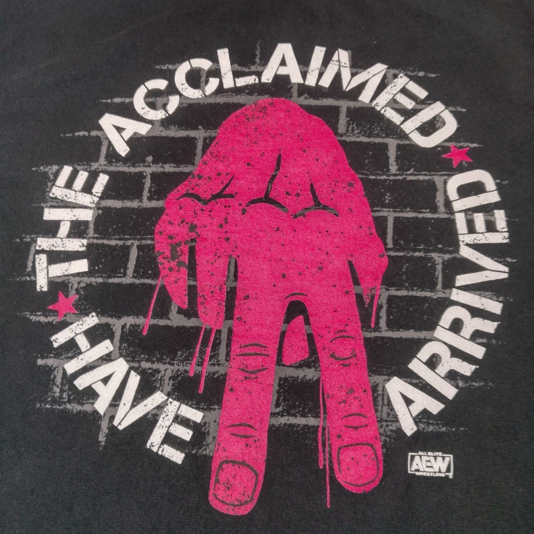 Gildan VINTAGE Gildan T-Shirt Men Medium AEW All Elite Wrestling The Acclaimed Have Arrived Graphic Black Cotton Fall Summer 90s Size US M / EU 48-50 / 2 - 2 Thumbnail