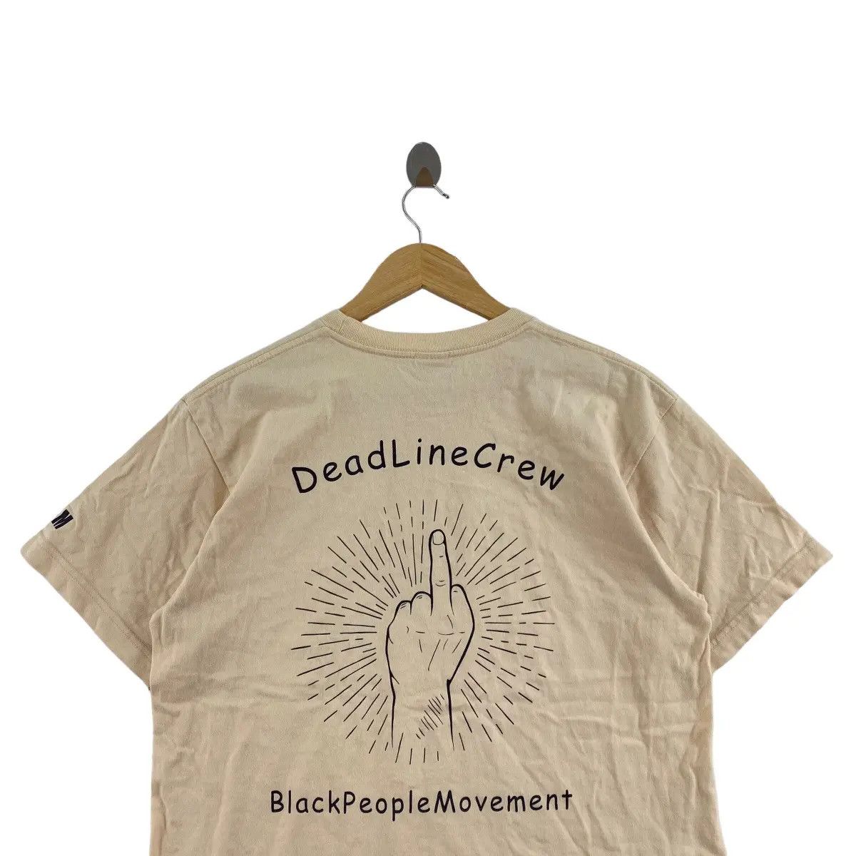 Vintage DEADLINE CREW Black People Movement Tee Shirt Top No War Size L / US 10 / IT 46 - 6 Thumbnail