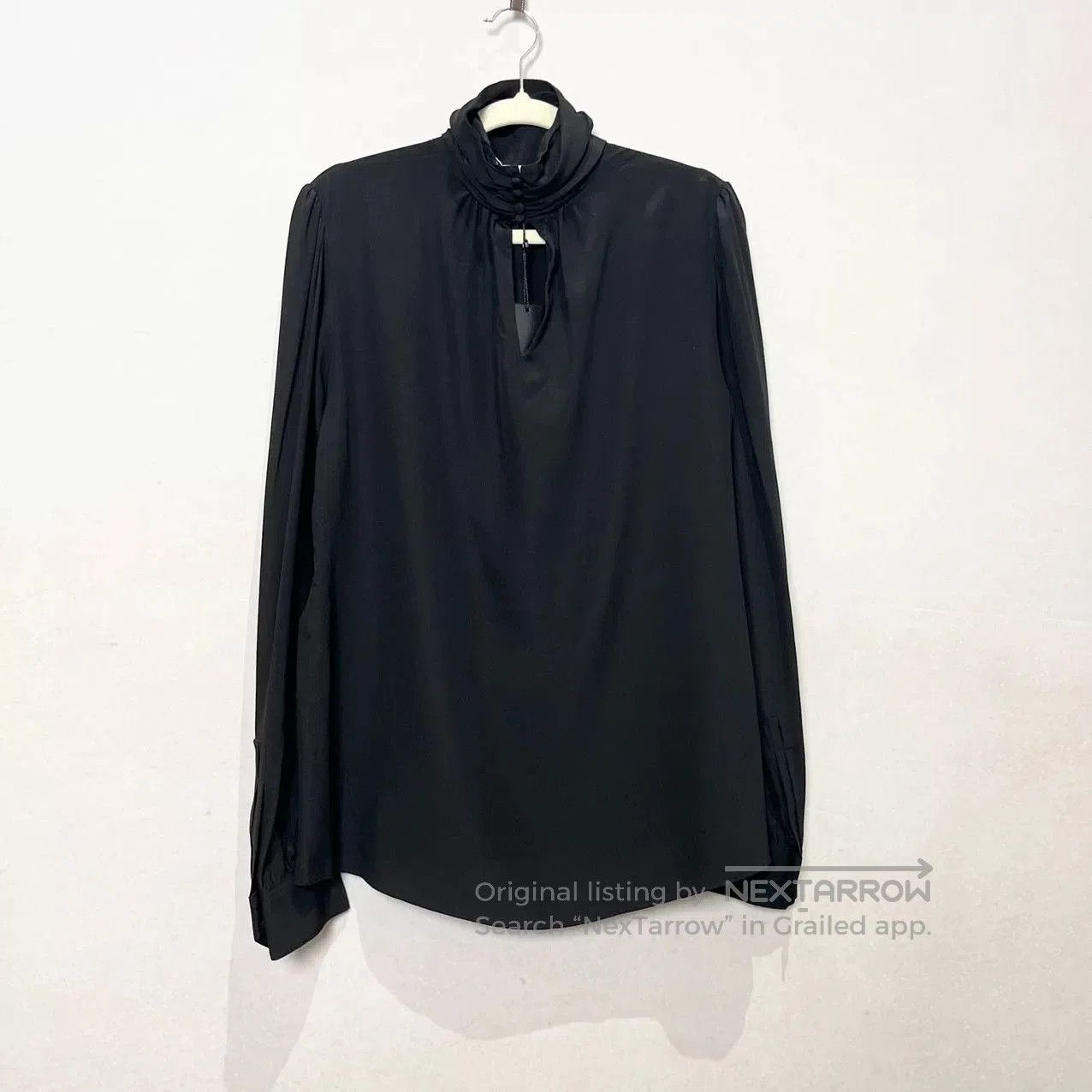 Saint Laurent Paris Saint Laurent Black Turtleneck Silk Blouse. Size S / US 4 / IT 40 - 2 Thumbnail