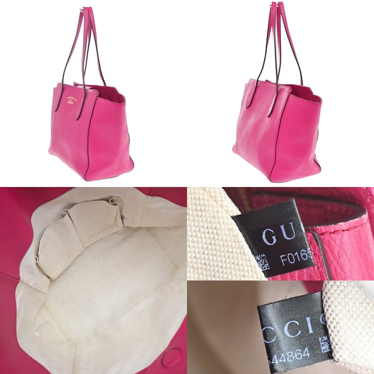 Gucci Gucci Leather Swing Tote Pink Size ONE SIZE - 3 Thumbnail