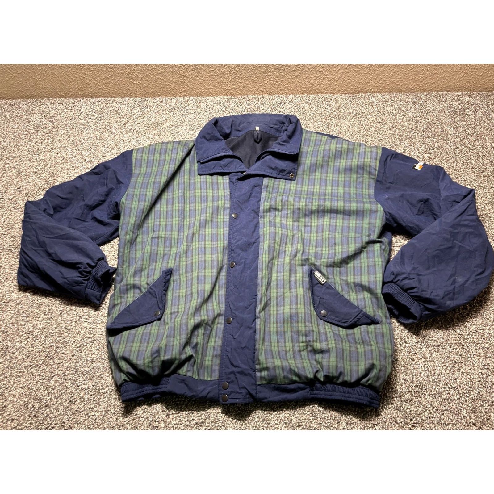 Etro VINTAGE ProQuip GoreTex Golf Jacket Mens L Green Tartan Plaid Wind Retro Snap Pocket Size US L / EU 52-54 / 3 - 2 Thumbnail