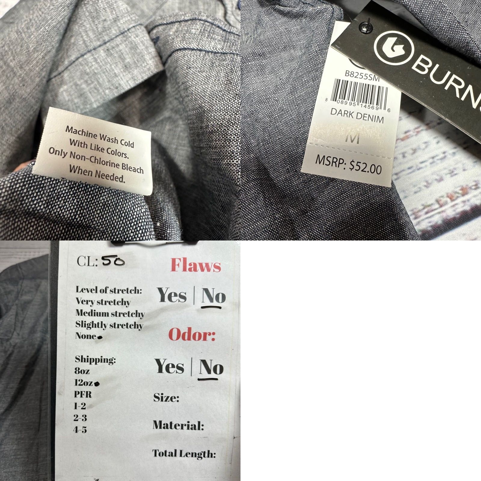 Burnside Burnside Mens Long Sleeve Button-Up Shirt Sz M Gray Cotton New Size US M / EU 48-50 / 2 - 8 Thumbnail