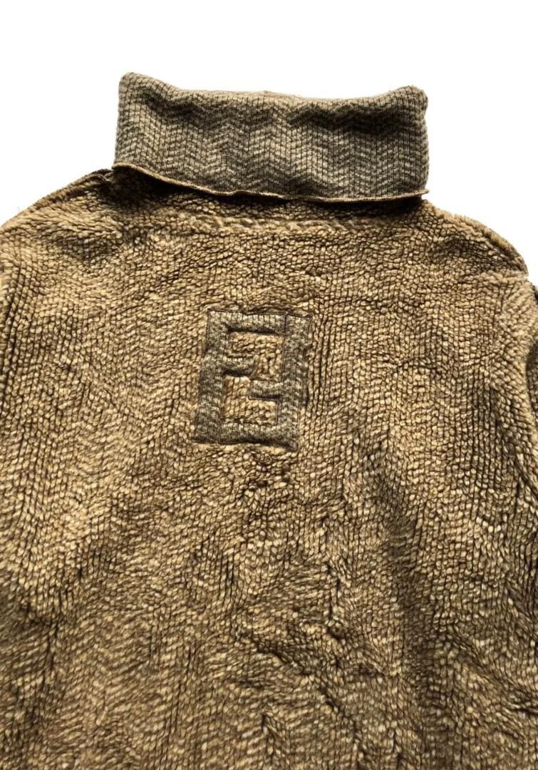 Fendi Vintage 80s Logo Ribbed knit turtleneck Sweatshirt Size S / US 4 / IT 40 - 2 Thumbnail