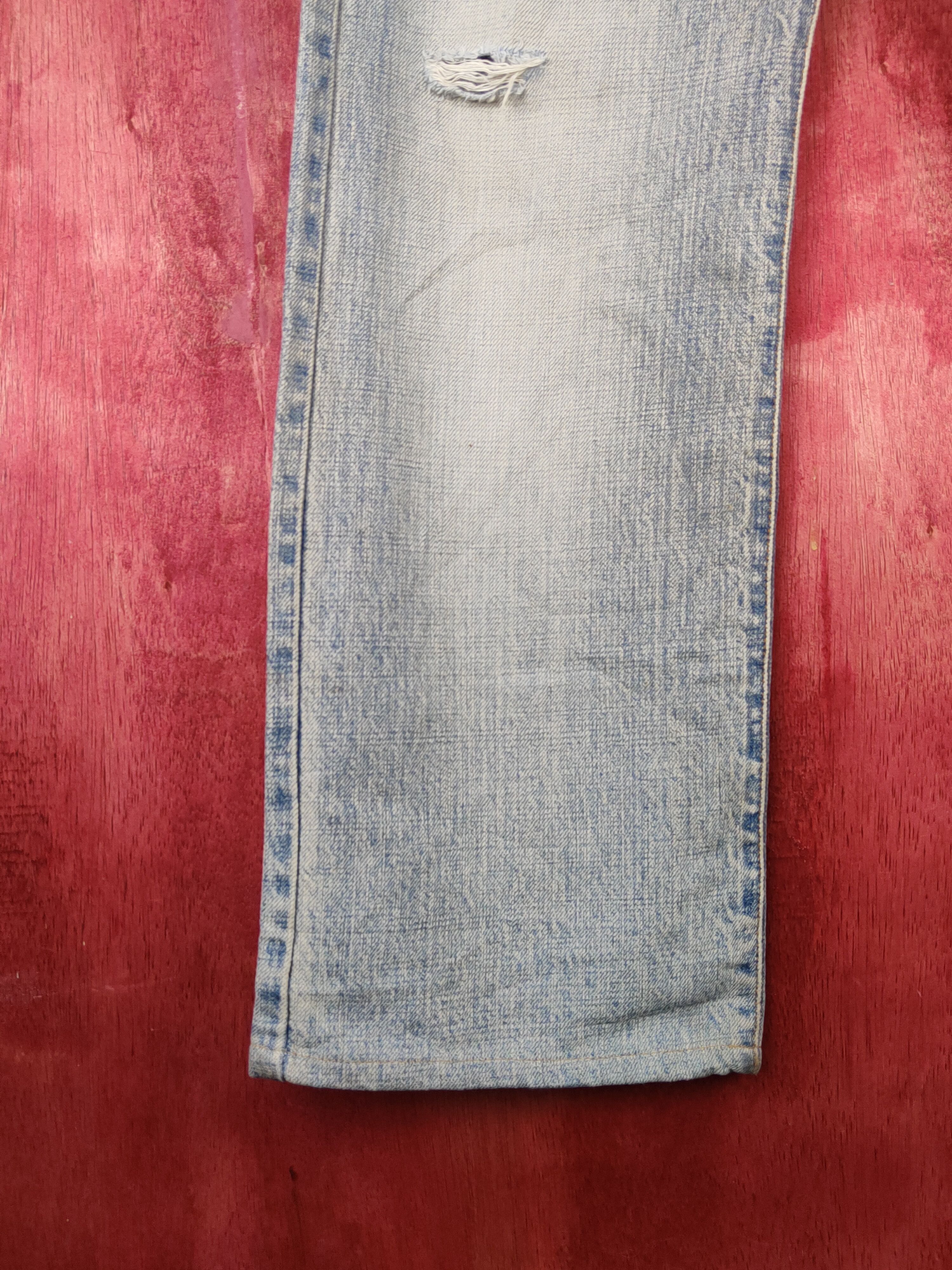 Japanese Brand Cocolulu Blue Faded Distressed Multipocket Denim #S1530 Size 29" - 4 Thumbnail
