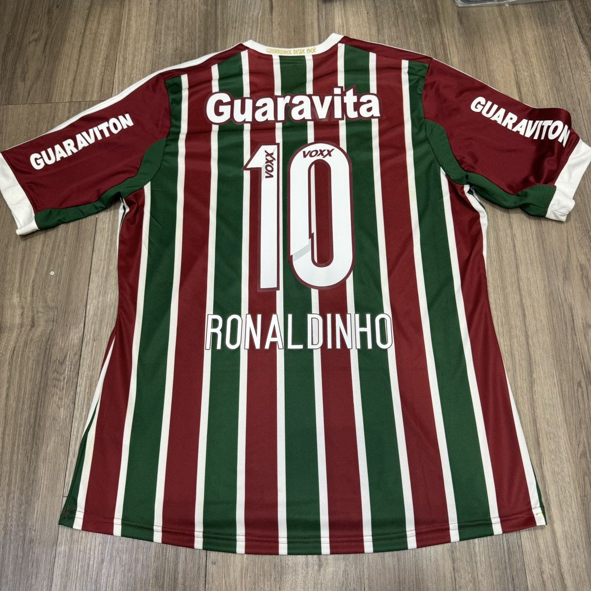 Adidas Fluminense 15/16 home shirt #10 Ronaldinho Size US L / EU 52-54 / 3 - 2 Thumbnail