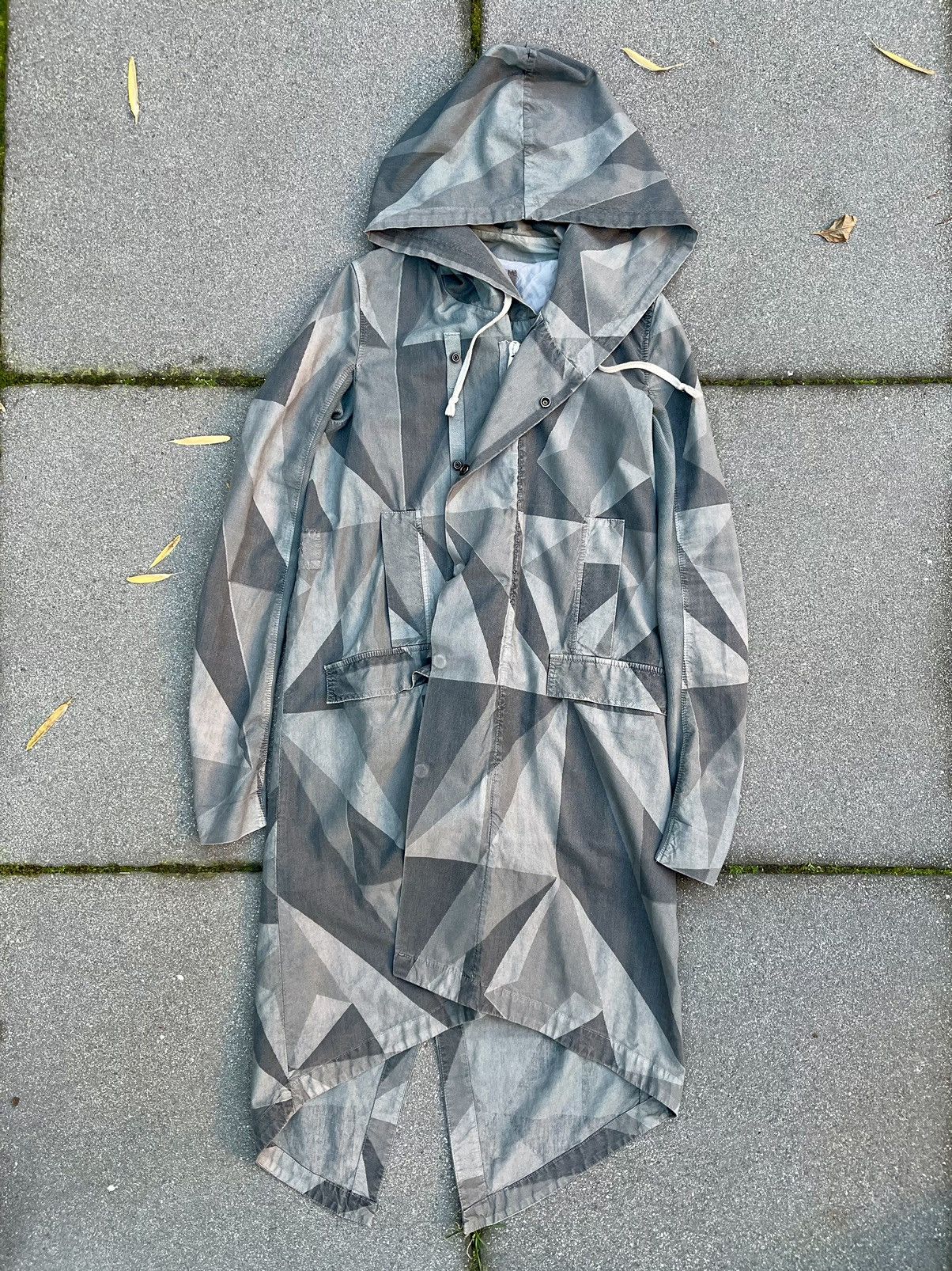 image of Rick Owens Ss13 Geometric Camo Parka, Men's (Size Small)