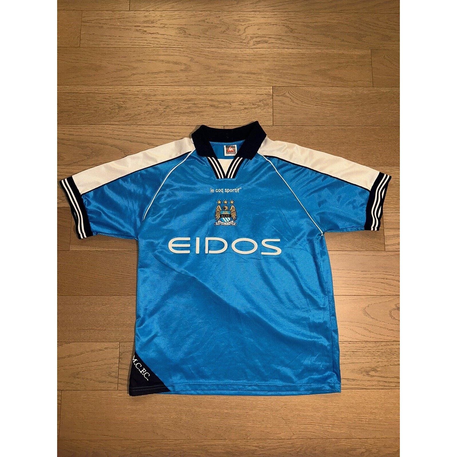 MANCHESTER CITY HOME FOOTBALL SHIRT 1999 SOCCER JERSEY Sz M