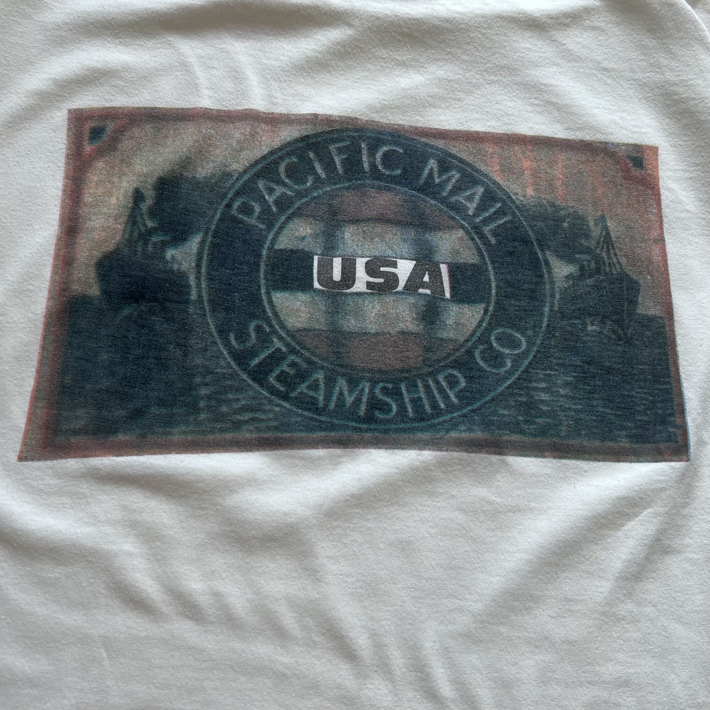 Vintage Vintage 90s Pacific Mail T-Shirt Single Stitch XL Size US XL / EU 56 / 4 - 2 Thumbnail