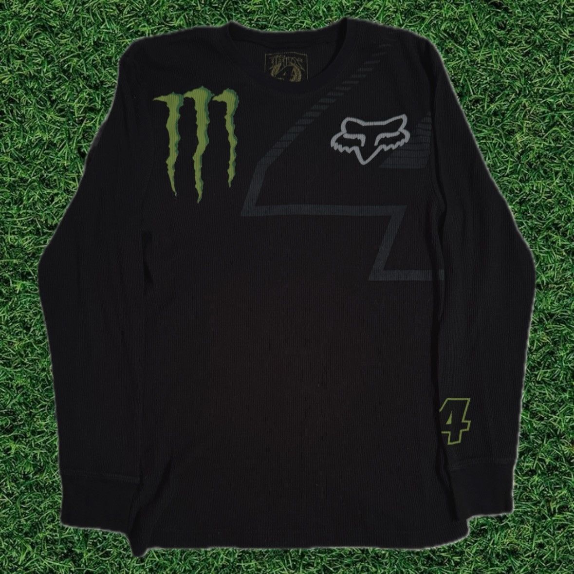 Image of Monster X Fox Racing Collab Longsleeve in Black, Men's (Size XL)