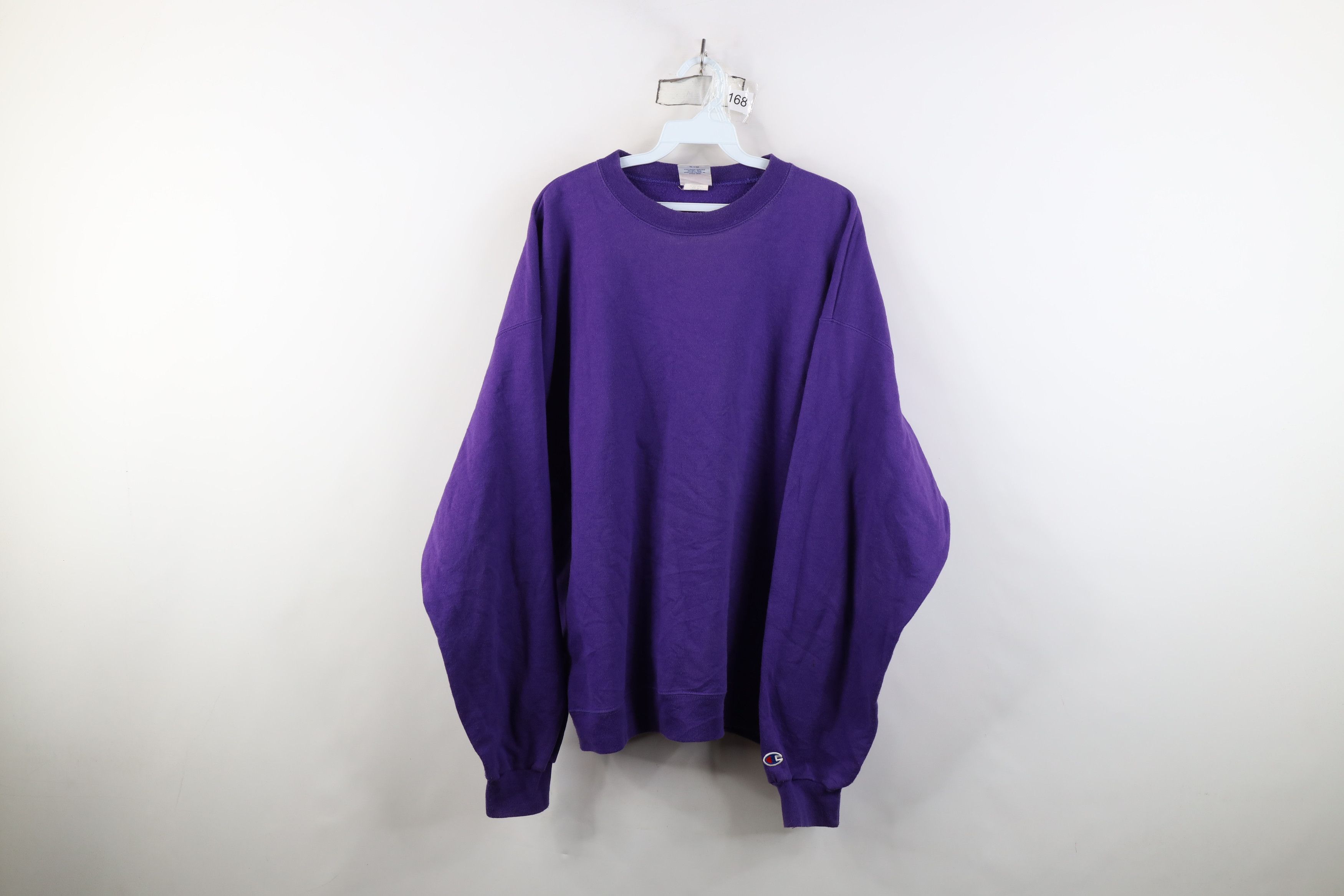 Champion Vintage 90s Champion Blank Crewneck Sweatshirt Purple Size US XL / EU 56 / 4 - 1 Thumbnail