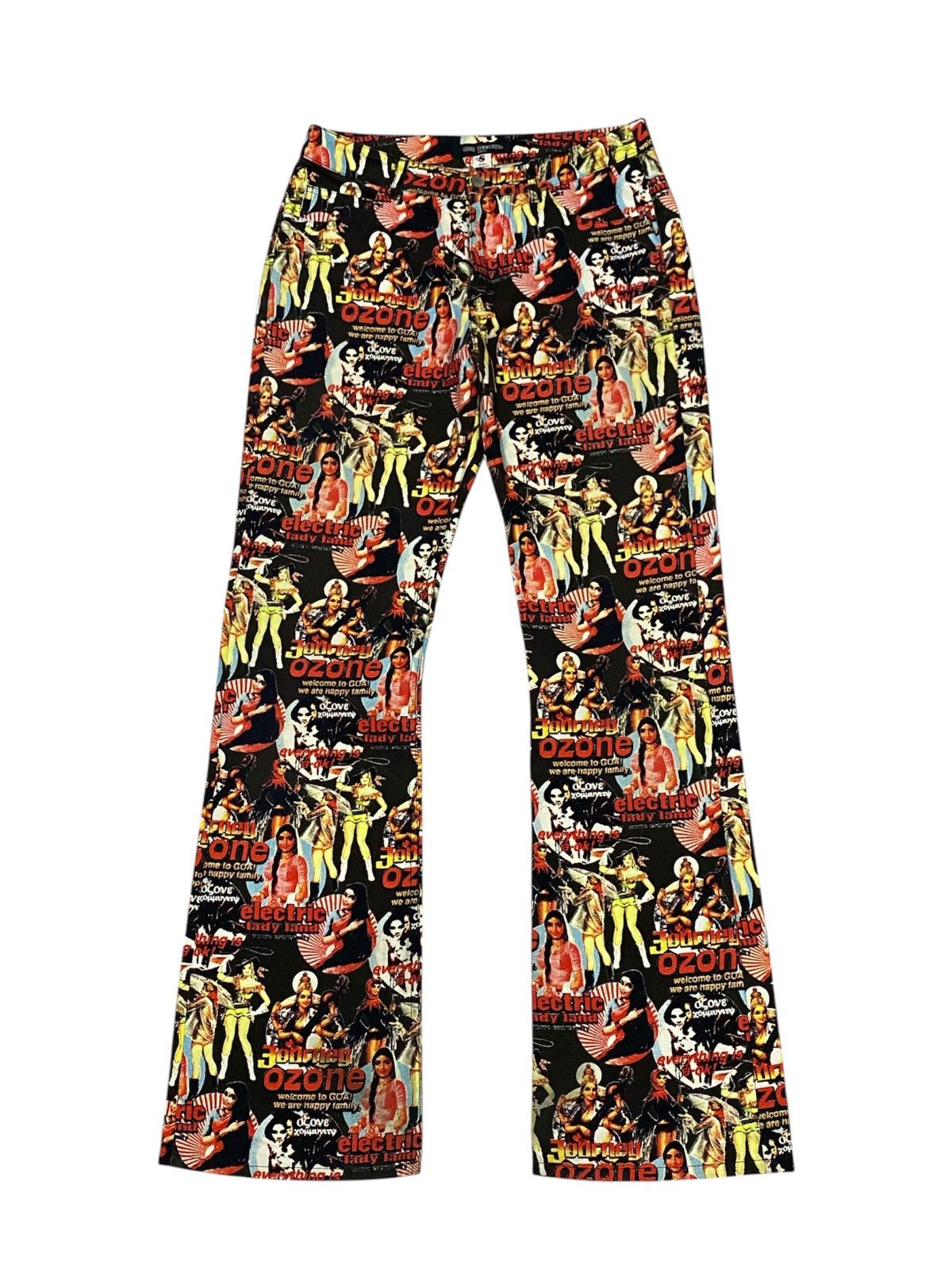 Vintage 💃90s Ozone Communituly Tokyo Cowgirls Printed Bootcut Jeans Size US 28 / EU 44 - 1 Thumbnail