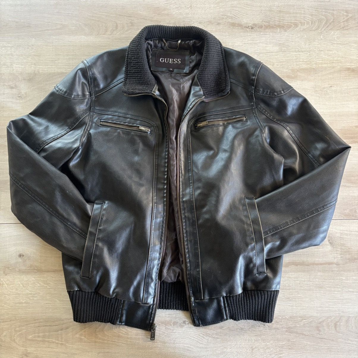 Guess Guess Leather Bomber Jacket Size US M / EU 48-50 / 2 - 1 Thumbnail