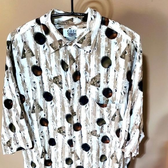City Streets City Streets 100% Rayon Pool Balls Short Sleeve Casual Butto Size US L / EU 52-54 / 3 - 1 Thumbnail