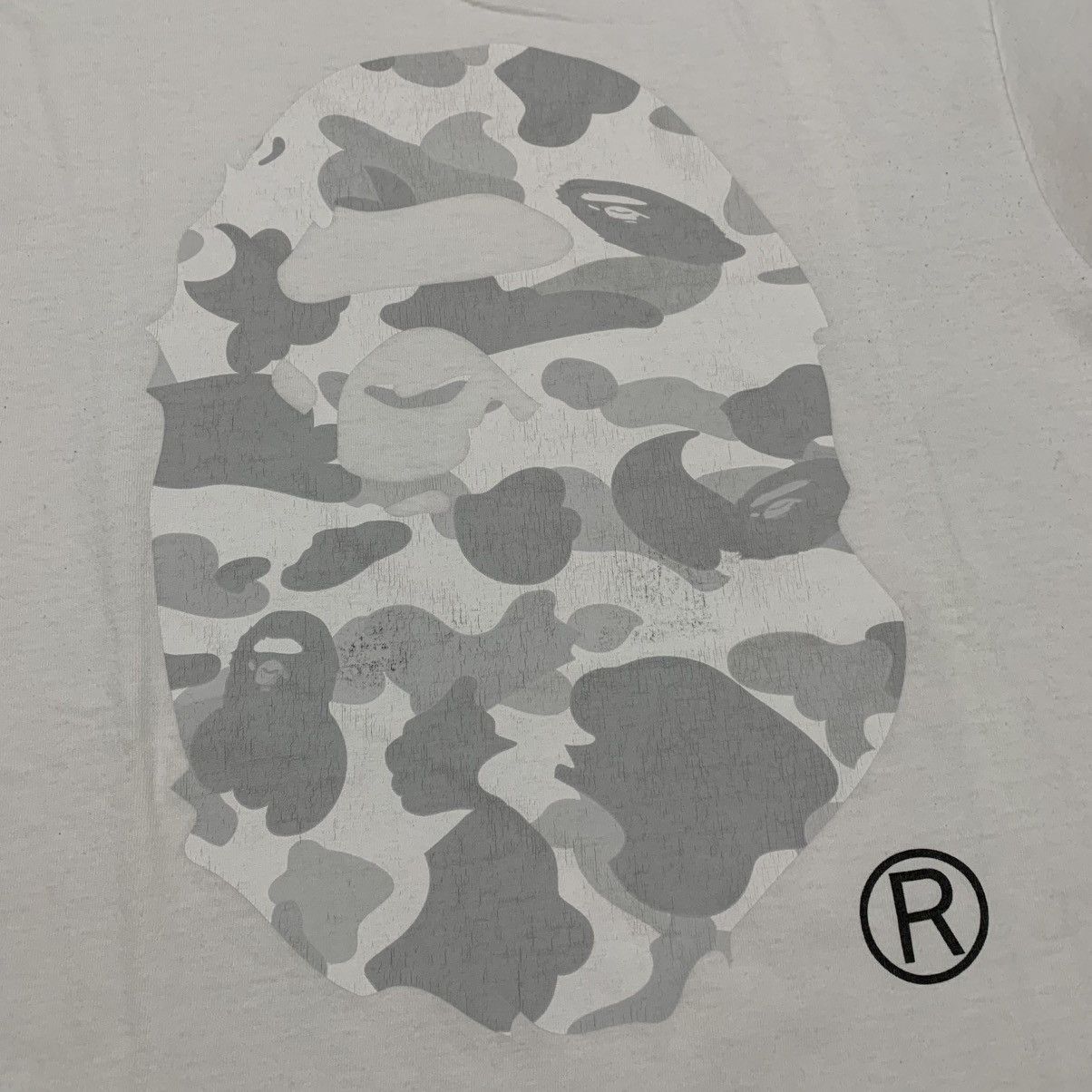 Bape Bape Large Big Ape Head Camo White Tee A Bathing Ape Vintage Size US L / EU 52-54 / 3 - 3 Thumbnail