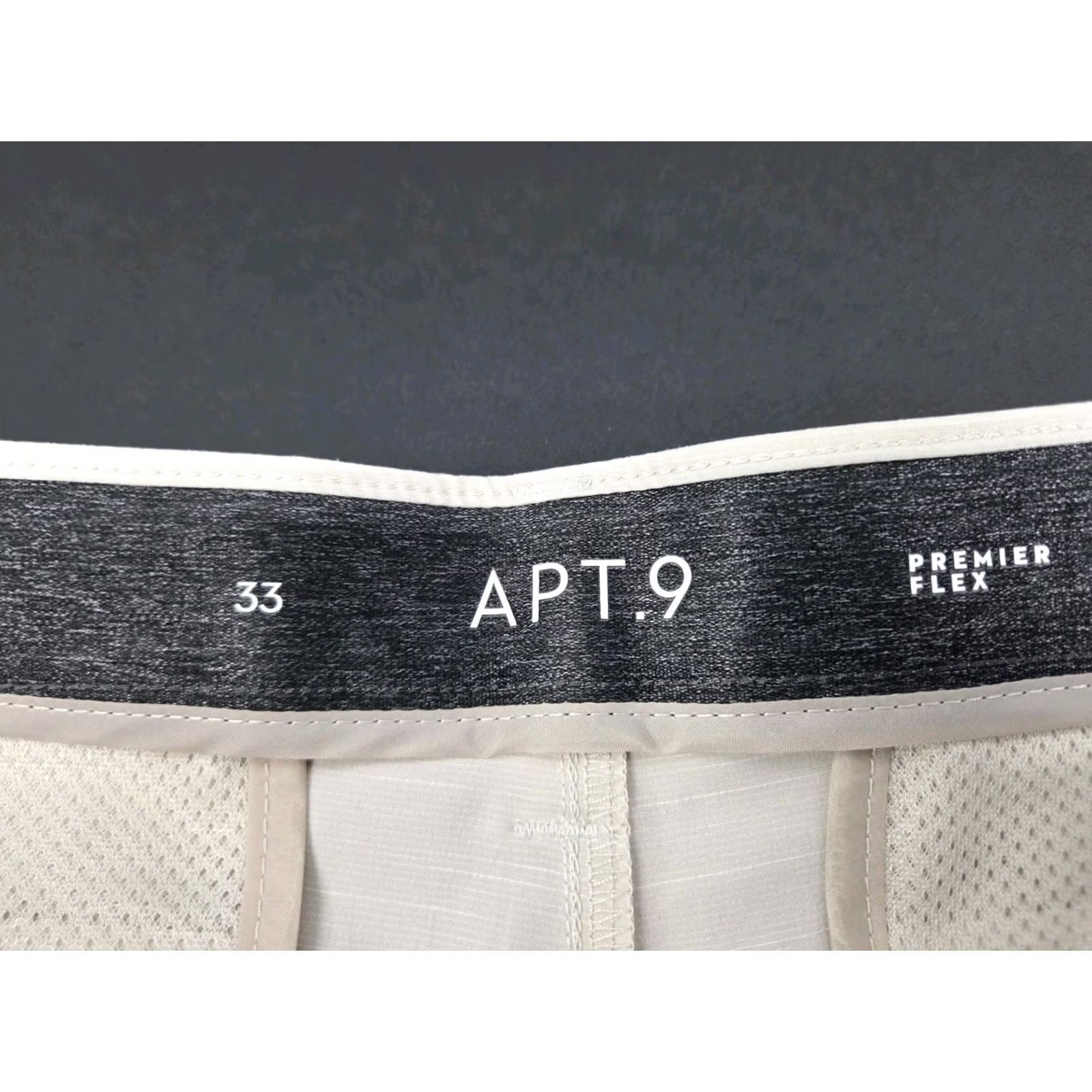 Apt. 9 NWT Apt. 9 Mens Beige Premier Flex Performance Tech Short 33 Chino Regular 8in Inseam Beige Moisture Wicking Quick Dry Pockets Zipper Button Size US 33 - 3 Thumbnail