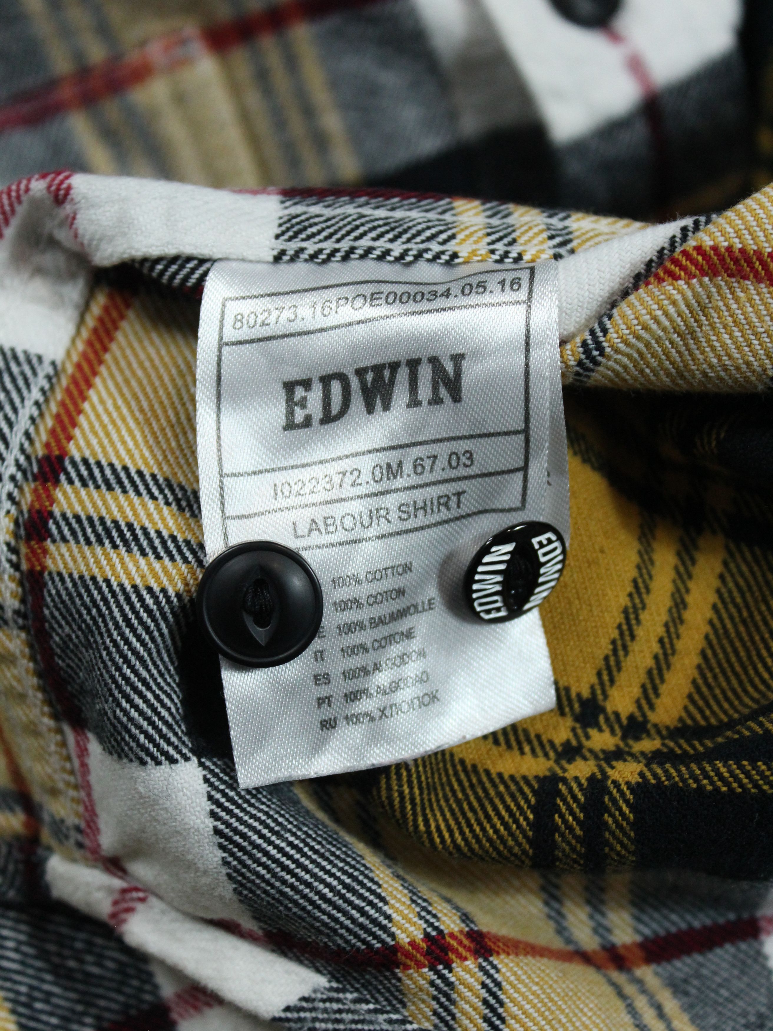 Edwin × Japanese Brand EDWIN LABOUR SHIRT CHECHERED YELLOW SHIRT MENS M 48 Size US M / EU 48-50 / 2 - 10 Thumbnail