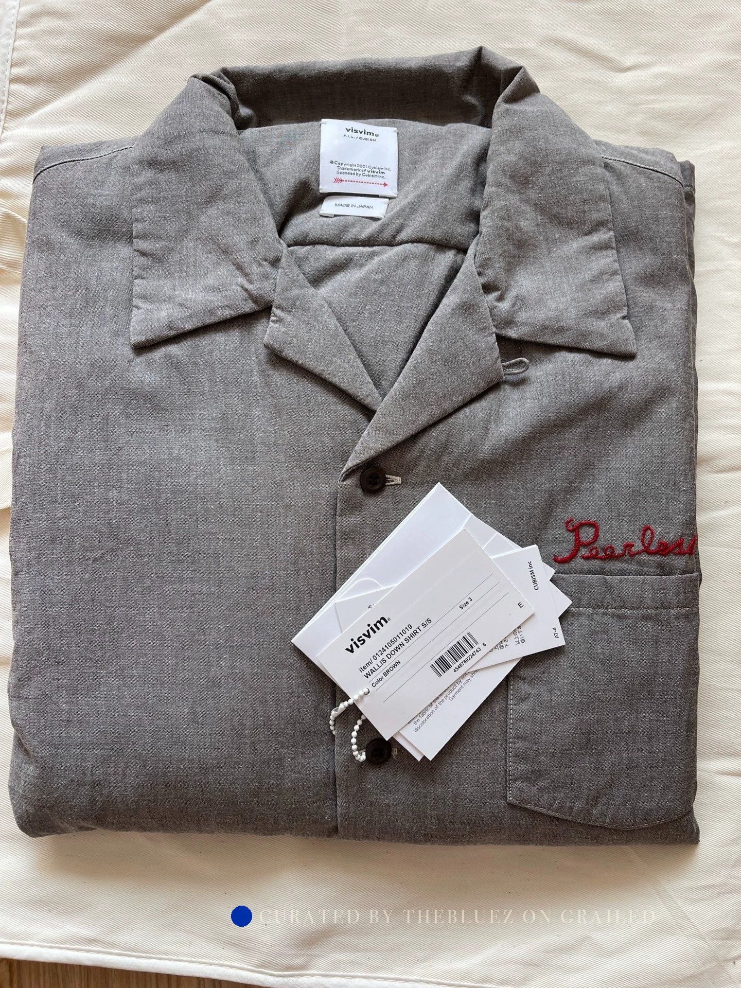 Visvim Distressed Gray Down Shirt, Size L Size US L / EU 52-54 / 3 - 1 Thumbnail