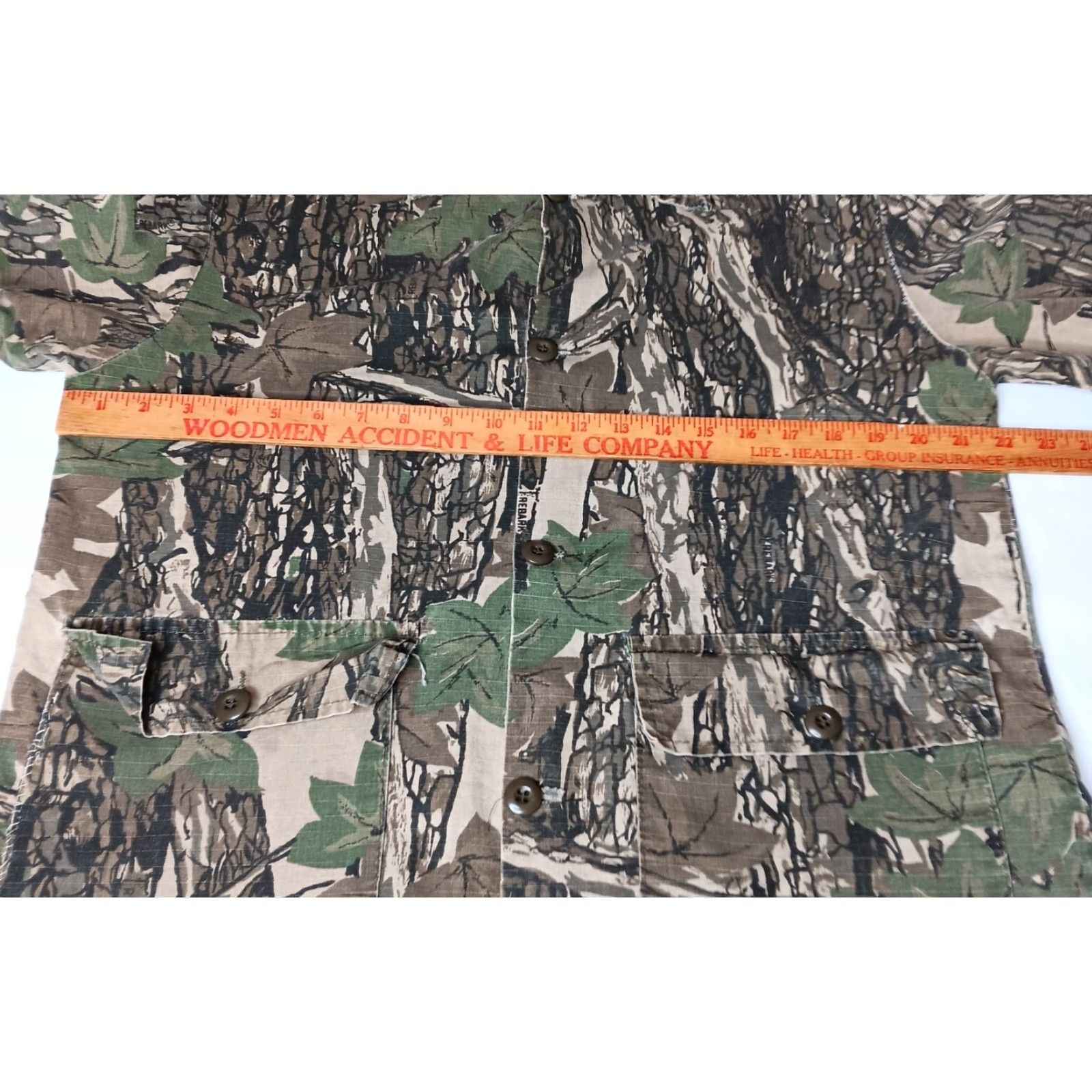 Bark VINTAGE Patriot Industries Jacket M Tree Bark Camo Hunting Distressed Outdoors Green and Brown Men Regular Lightweight Mid-Length Size US M / EU 48-50 / 2 - 6 Thumbnail