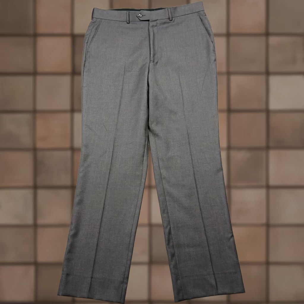 Jos. A. Bank Jos. A. Bank Traveler's Collection Wool Dress Pants Gray Men's 35R Tailored Fit Size US 35 - 1 Thumbnail