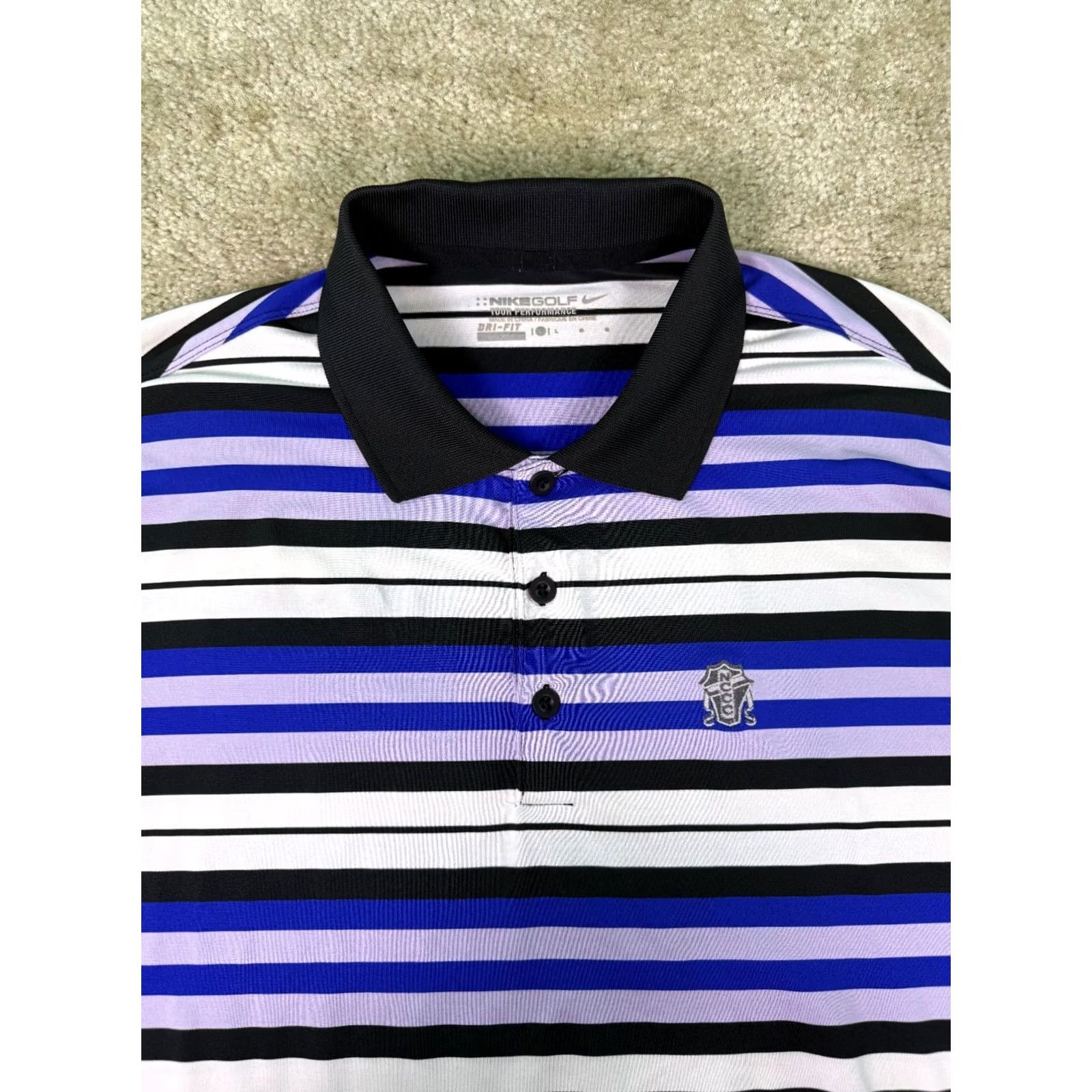 Nike Nike Golf Polo Shirt Shirt Golf Nike Tour Performance Dri-Fit Multicolor Stripe L Large Mens Holiday? Size US L / EU 52-54 / 3 - 3 Thumbnail