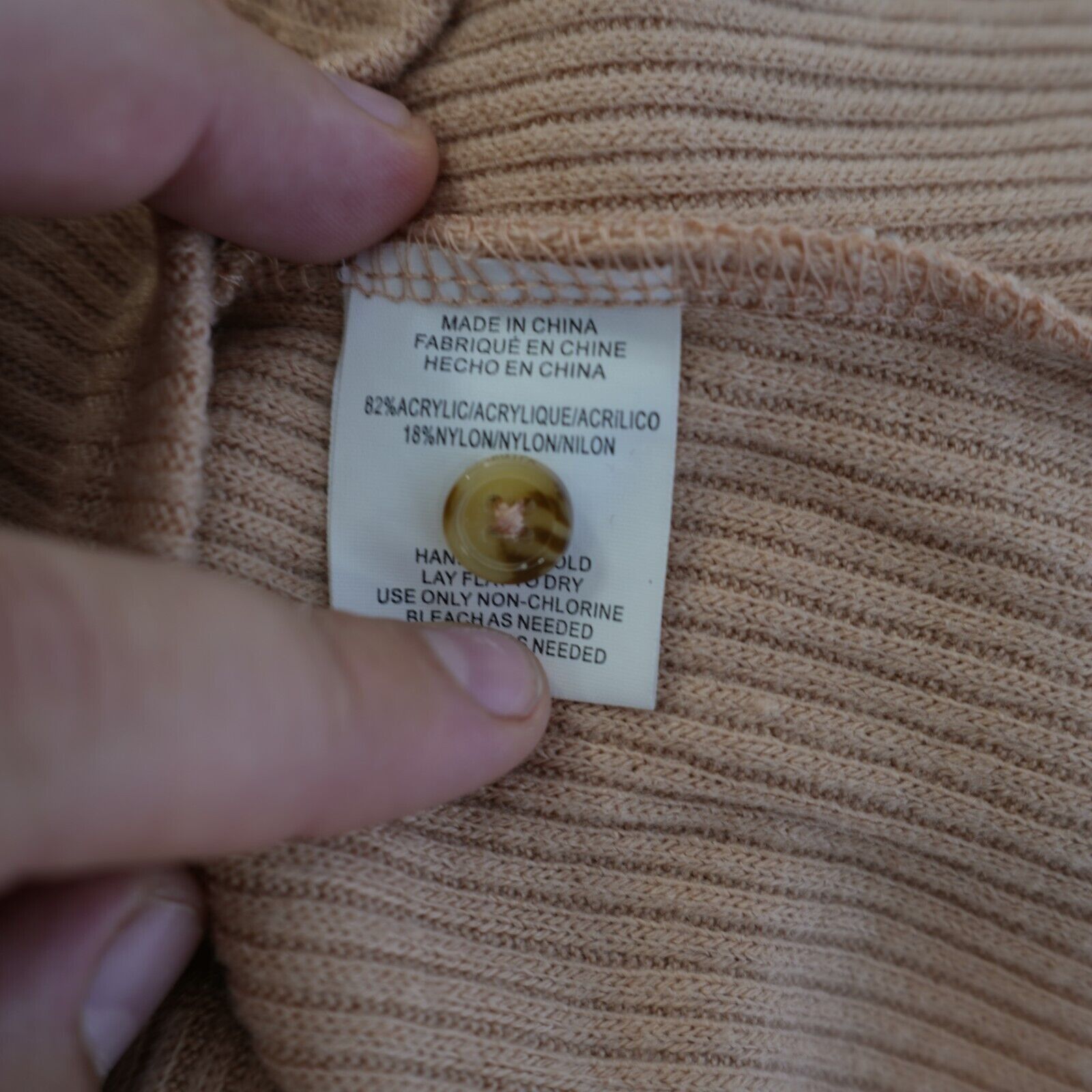 O'Neill O'Neil Long Sleeve Ribbed Peach Sweater Dress Medium Button Size M / US 6-8 / IT 42-44 - 8 Thumbnail