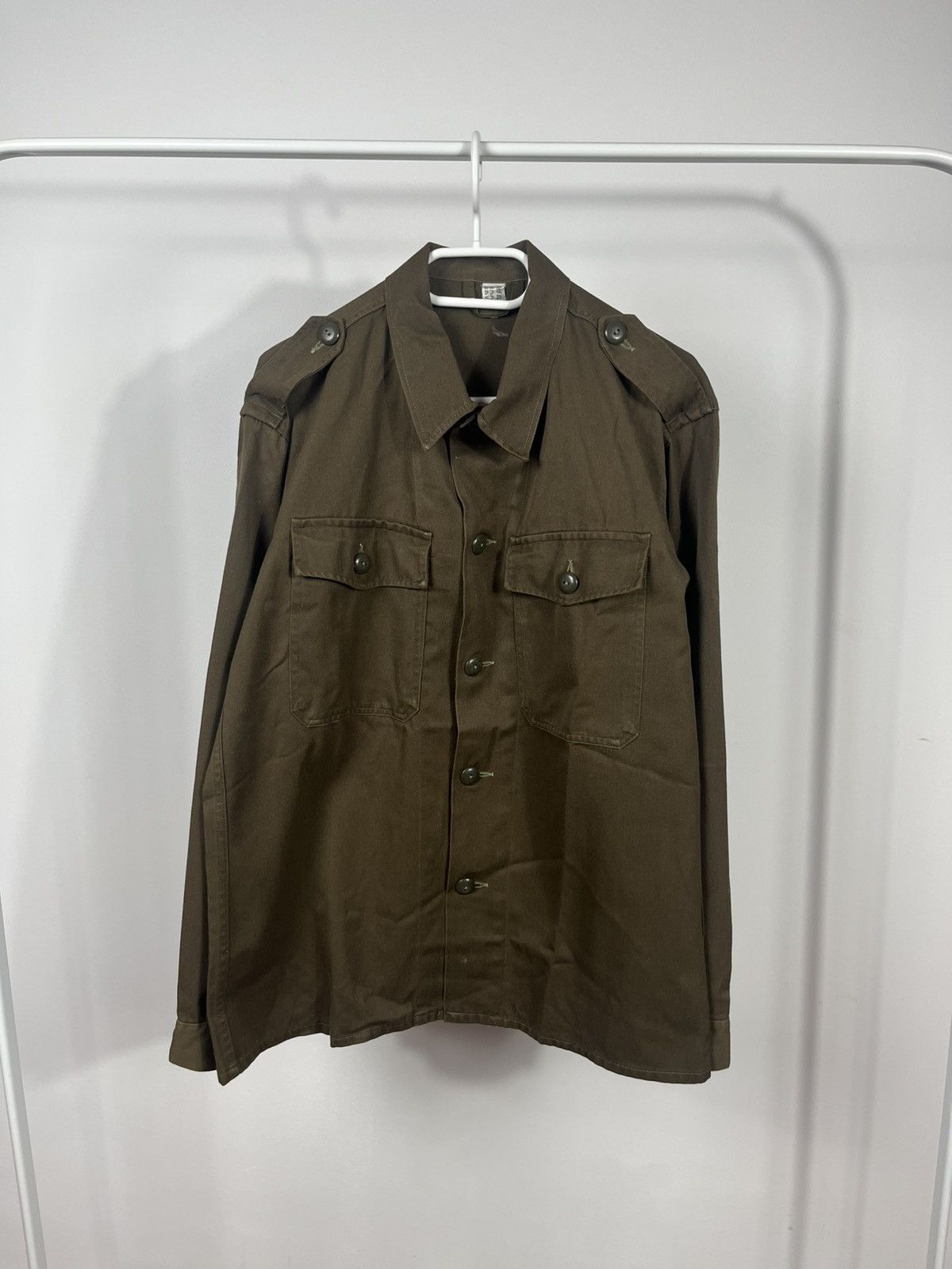 Other 1981 German Army Moleskin Field Shirt Olive Military Vintage Size US L / EU 52-54 / 3 - 1 Thumbnail