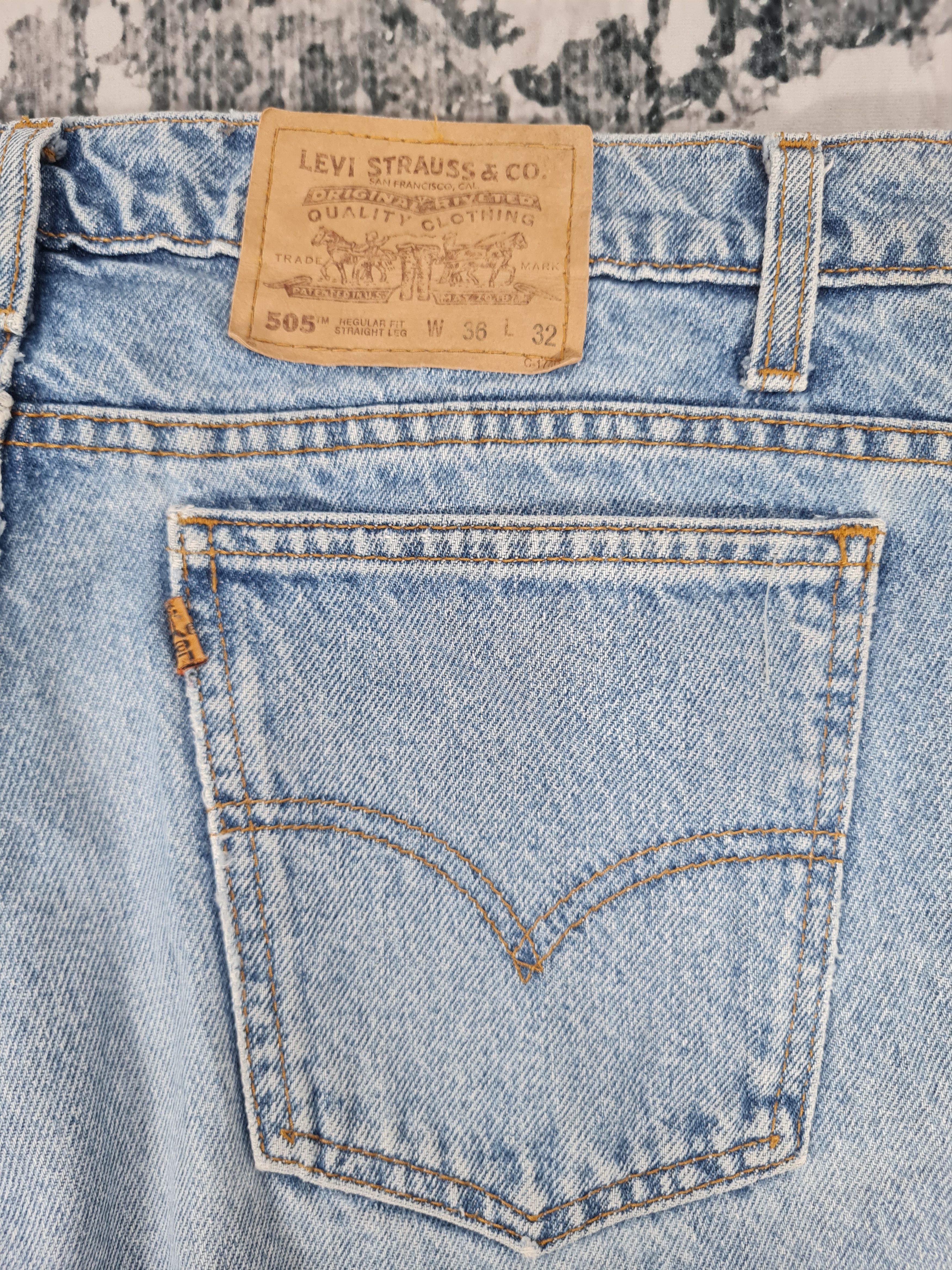 Levi's Vtg 90's LEVIS 505 Orange Tab Light Blue Jeans L0355 36X32 Size US 36 / EU 52 - 10 Thumbnail